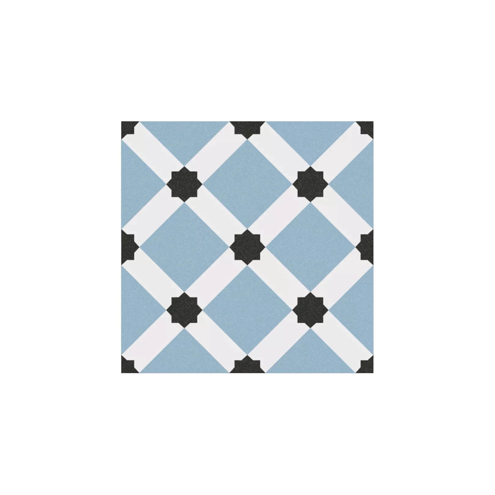 Carrelage grès effet carreau ciment 1900 Palau Celeste bleu, 20x20cm 