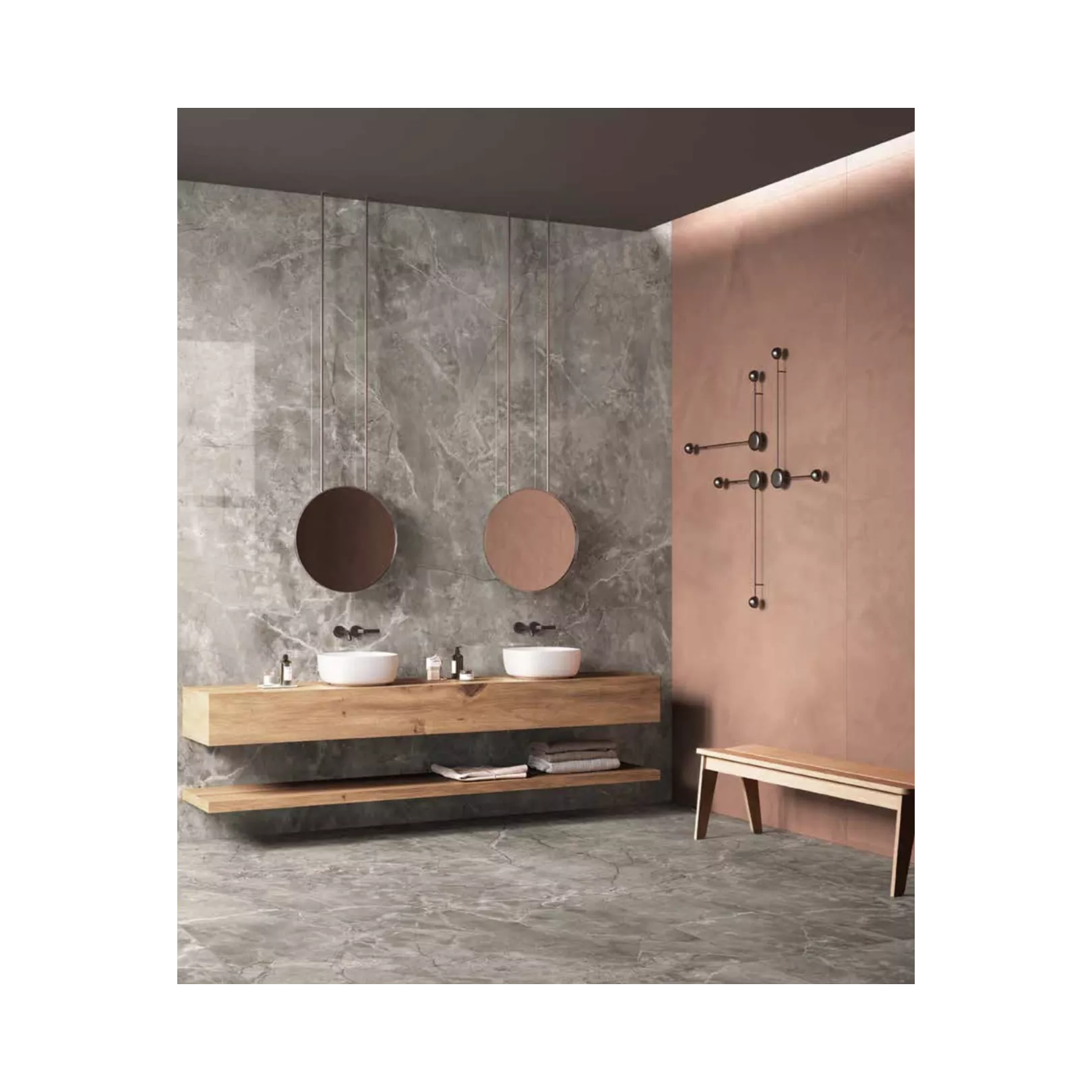 Carrelage grès cérame effet marbre Infinito 2.0 Fior di Bosco(5formats, 3 finitions)
