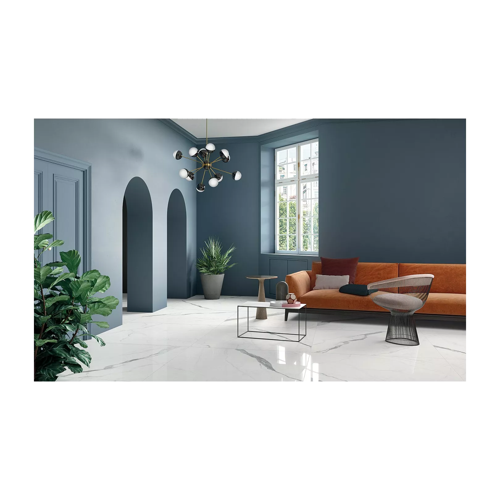 Carrelage grès cérame effet marbre Infinito 2.0 Statuario (4 formats, 3 finitions)