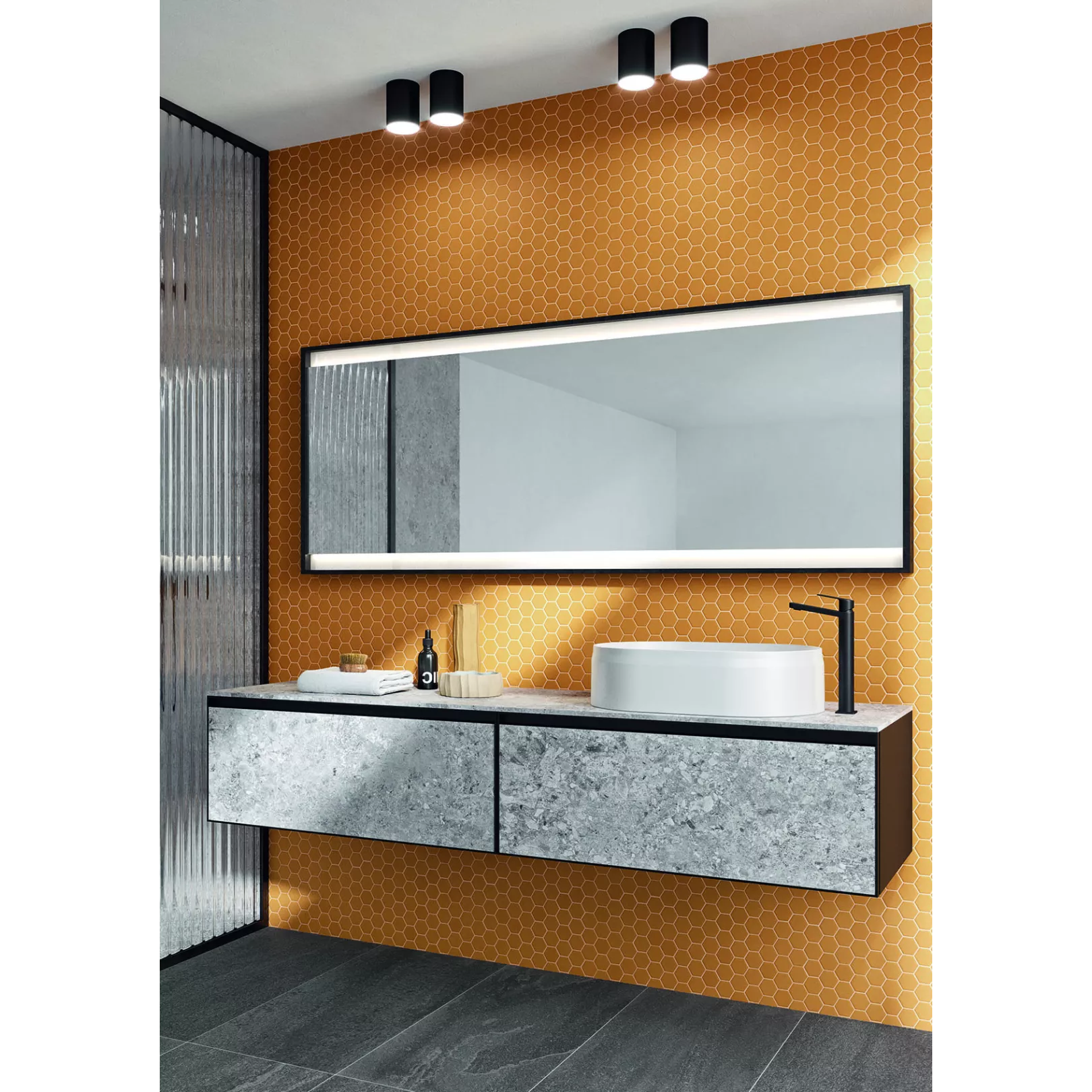 Carrelage grès cérame Hexa mosaïque 4,3x3,8cm (10 couleur, mat ou décor) épaisseur 0,45cm