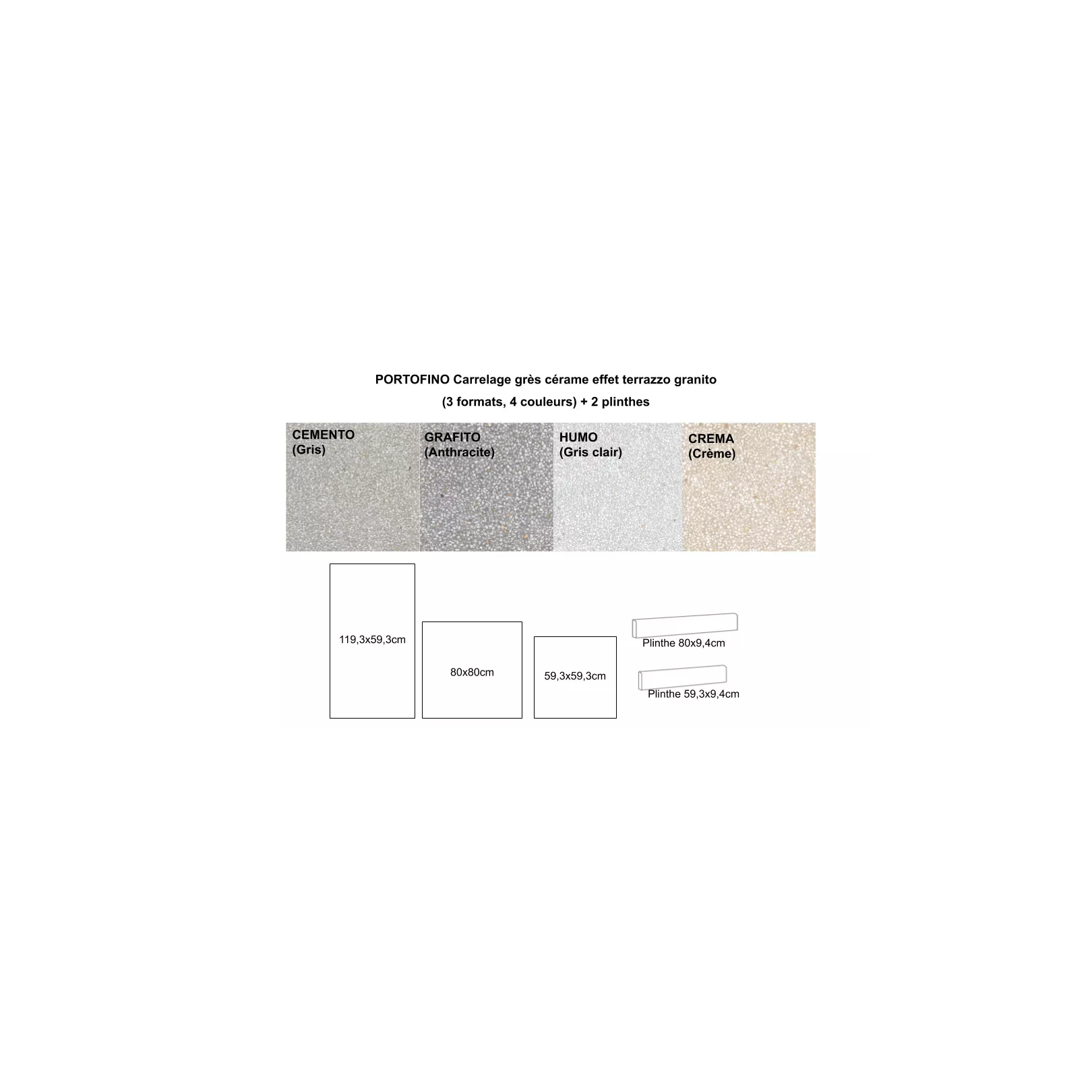 Carrelage grès cérame effet terrazzo granito Portofino (4 couleurs)