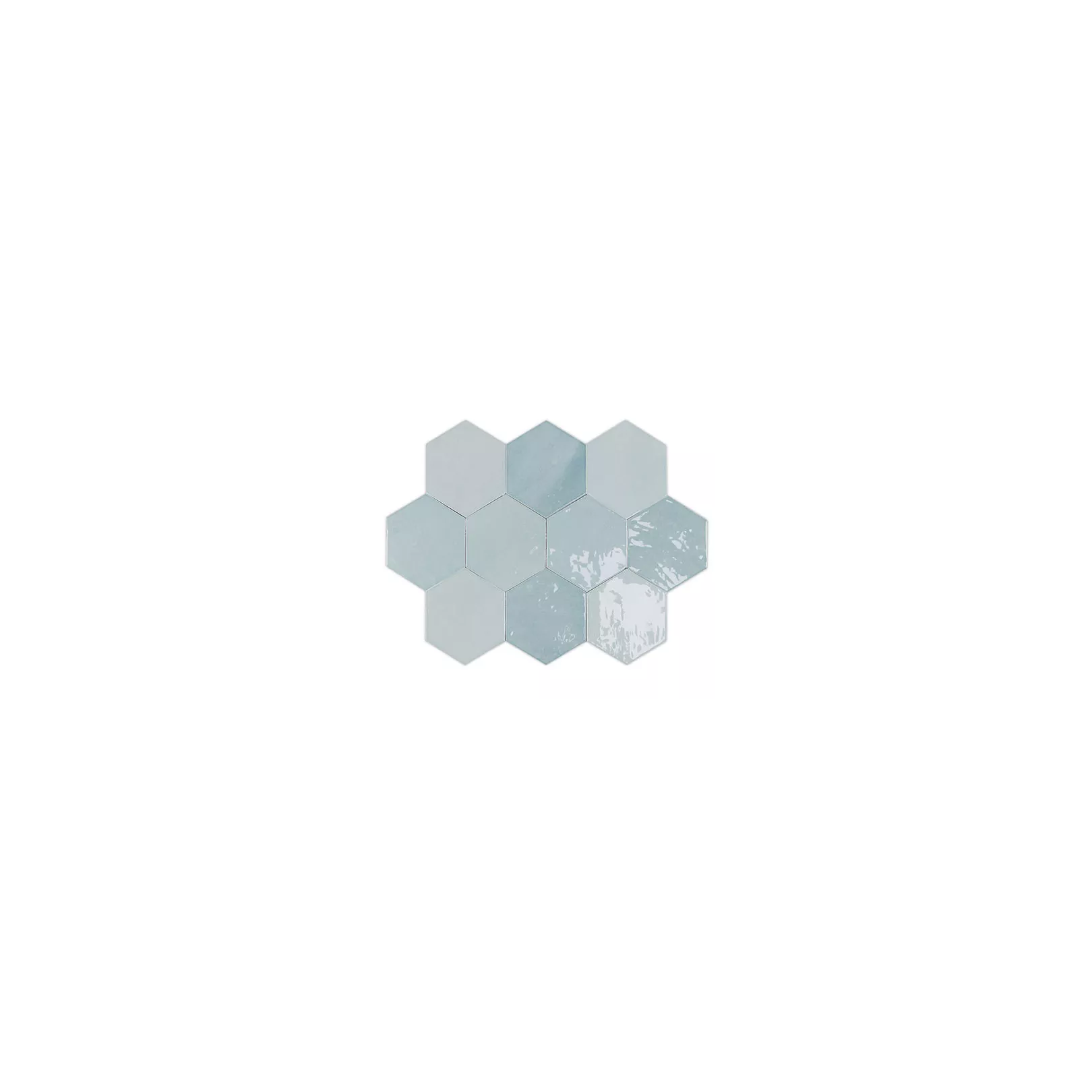 Carrelage mural faïence Zellige Hexa, hexagone 12,4x10,8cm