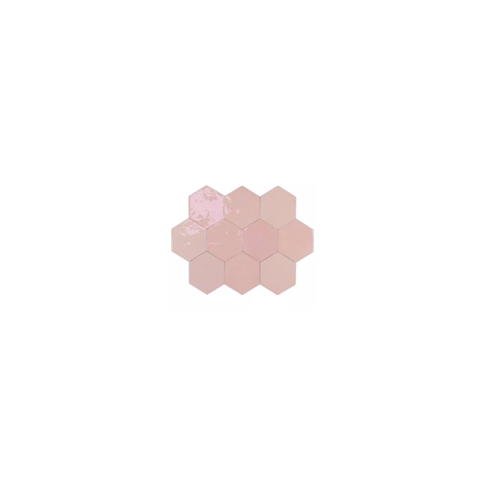 Carrelage mural faïence Zellige Hexa, hexagone 12,4x10,8cm