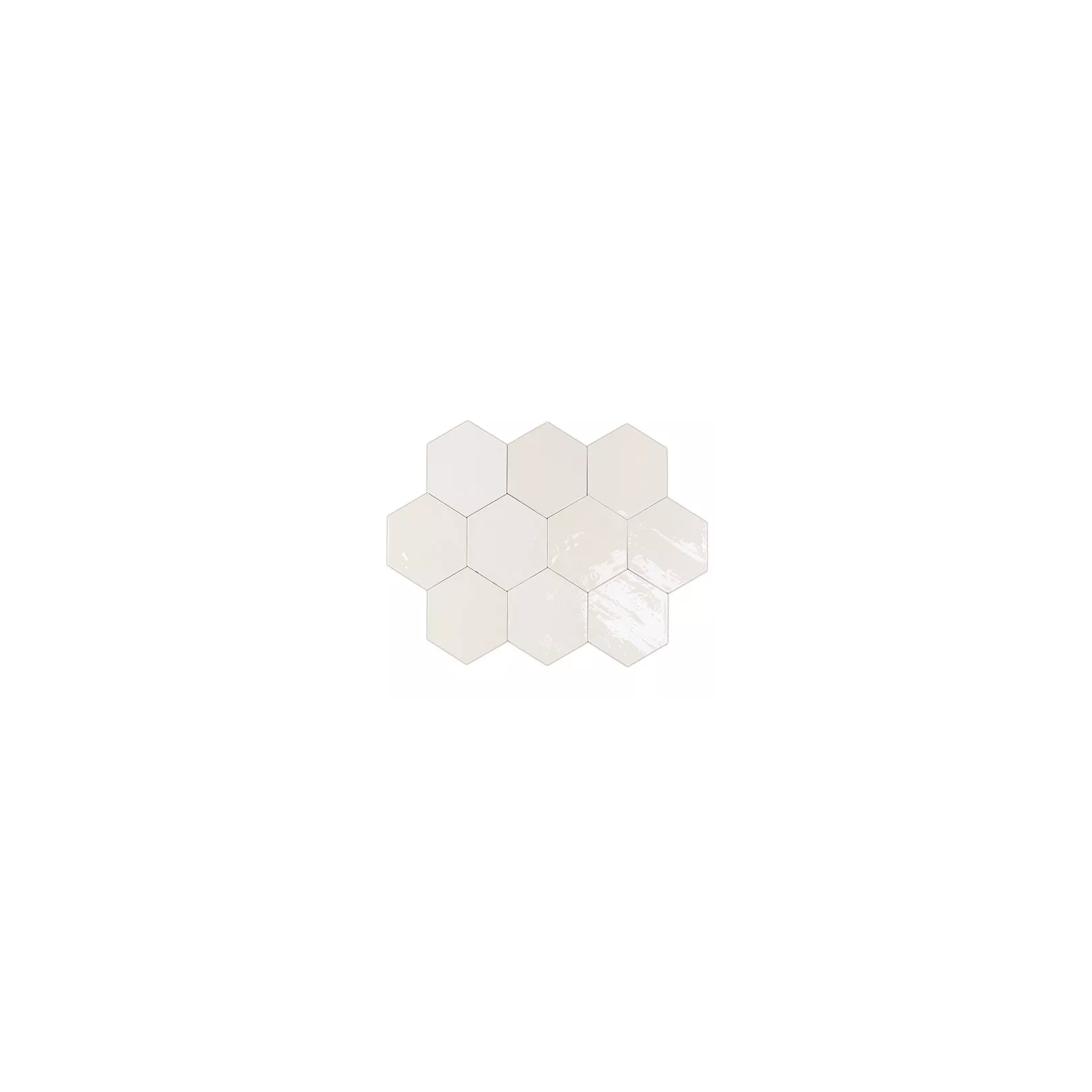 Carrelage mural faïence Zellige Hexa, hexagone 12,4x10,8cm