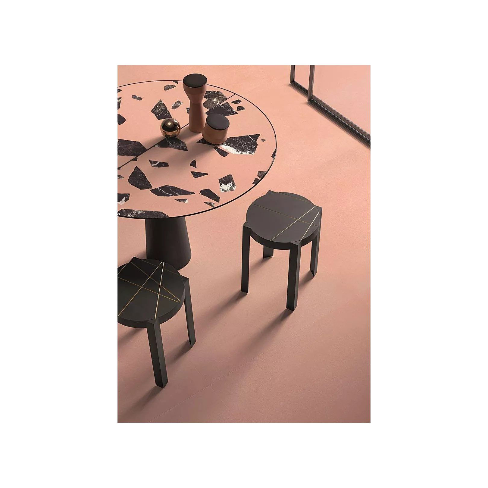 Carrelage grès cérame effet terrazzo Medley Minimal (6 couleurs, 4 formats)