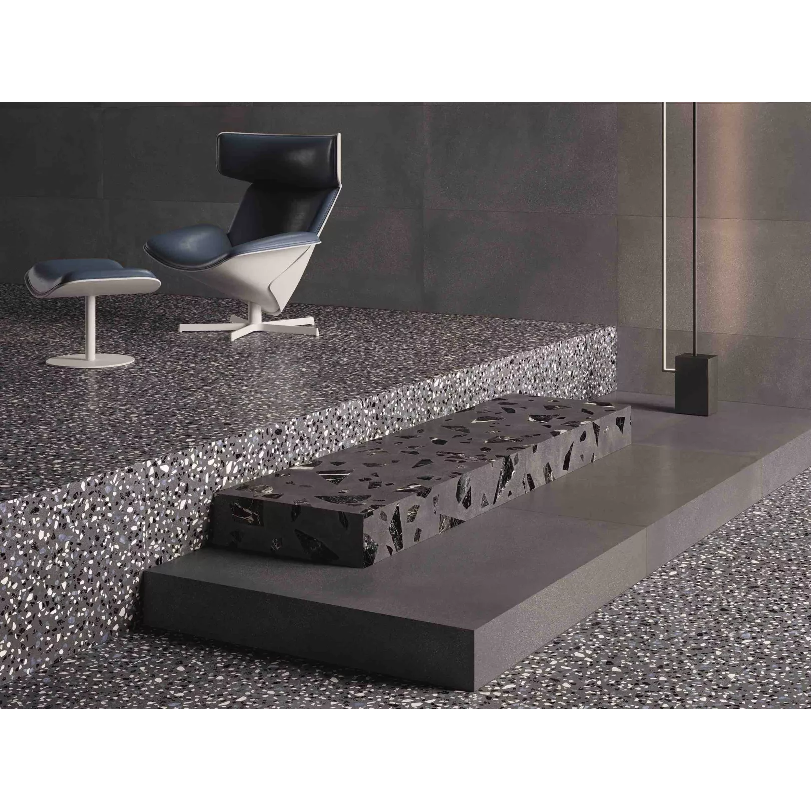 Carrelage grès cérame effet terrazzo Medley Minimal (6 couleurs, 4 formats)
