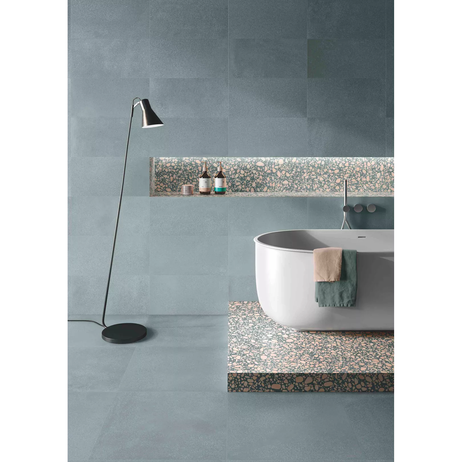 Carrelage grès cérame effet terrazzo Medley Minimal (6 couleurs, 4 formats)