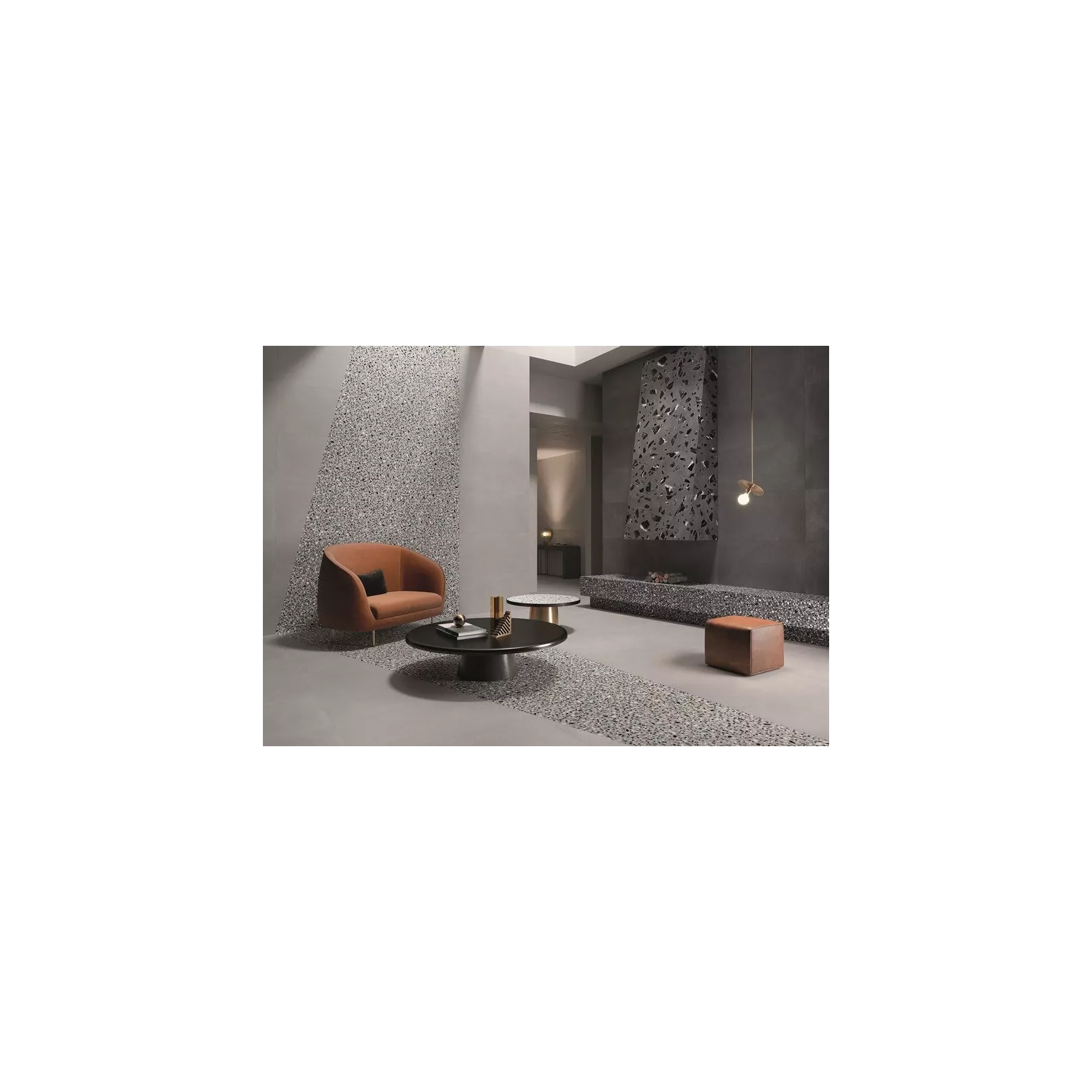 Carrelage grès cérame effet terrazzo Medley Minimal (6 couleurs, 4 formats)