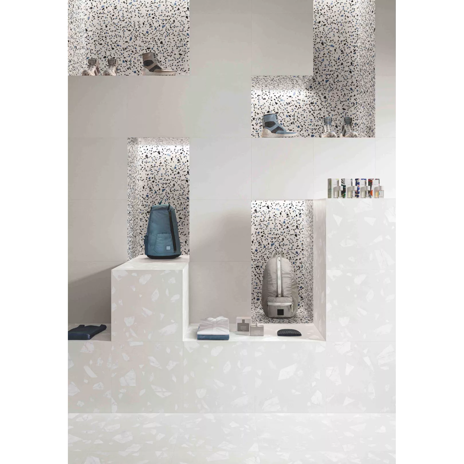 Carrelage grès cérame effet terrazzo Medley Minimal (6 couleurs, 4 formats)