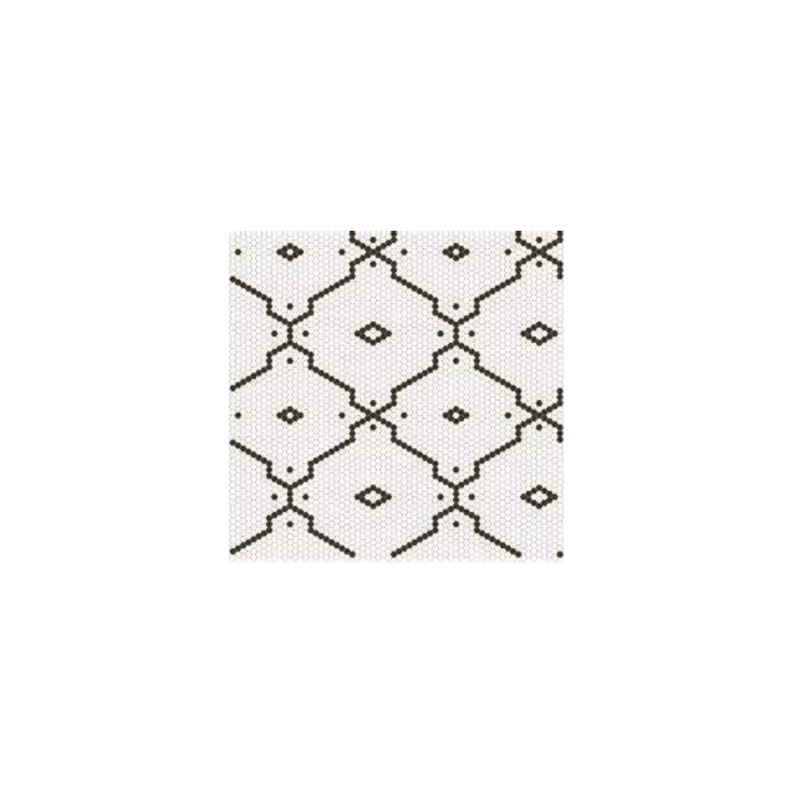 Mosaïque Art factory hexagone 2,6x2,2cm motif Arpegio noir et blanc sur trame nylon 33,2x33,2cm