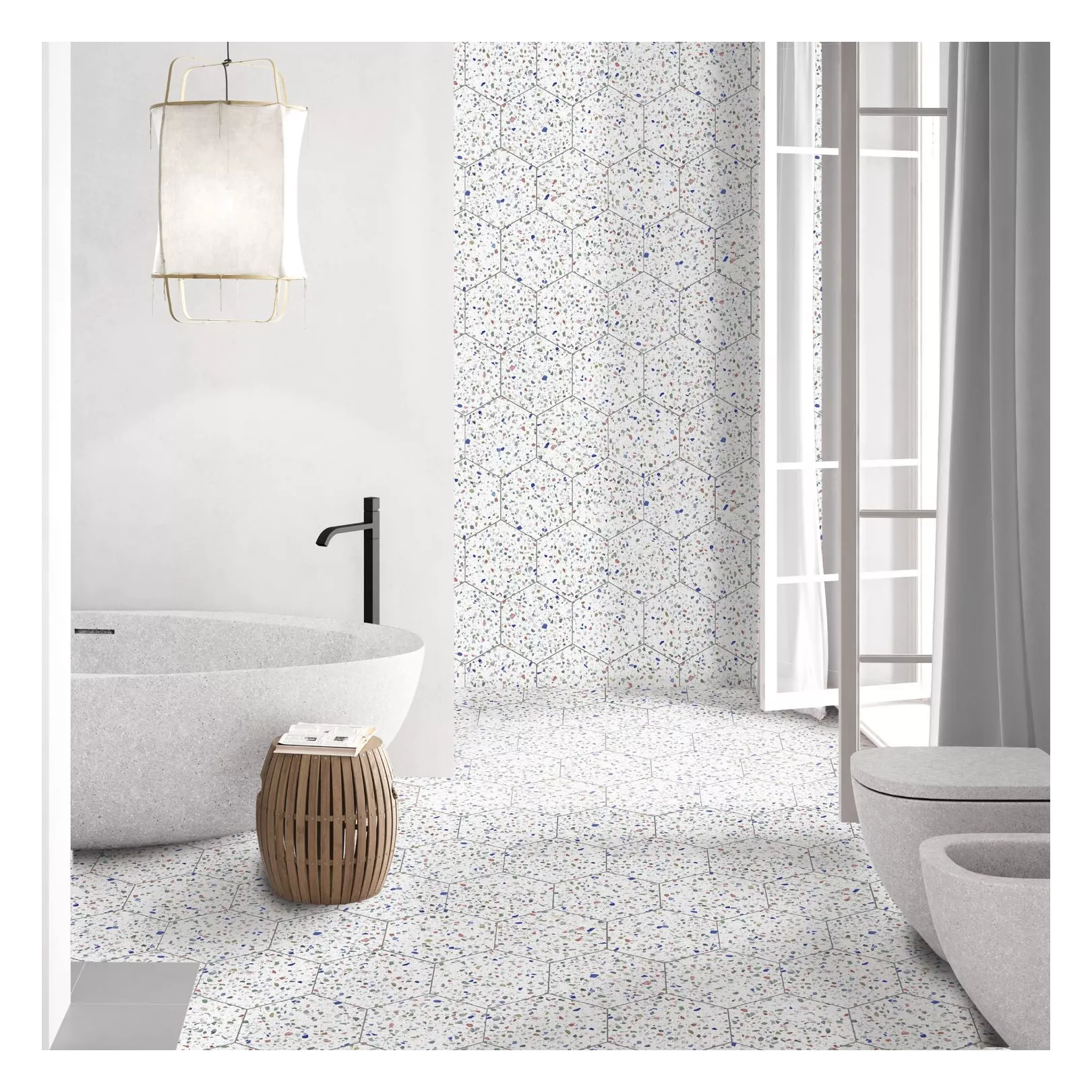Carrelage grès cérame Hex 25 Venice hexagone 25x22cm (9 couleurs)