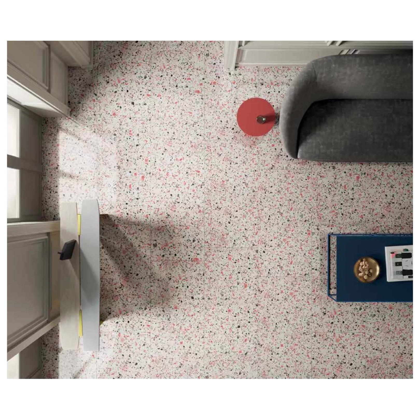 Carrelage grès cérame effet terrazzo Venice Villa Colors (4 formats, 5 couleurs,  3 finitions)