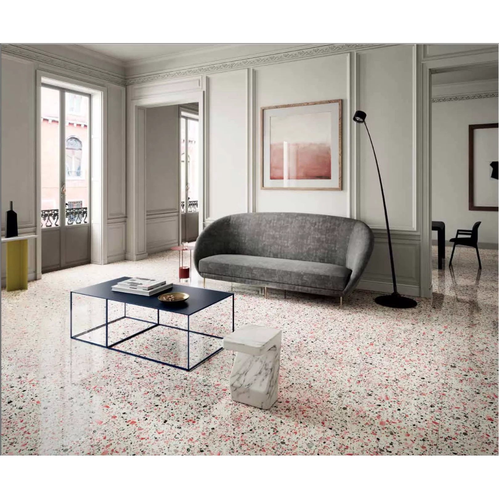 Carrelage grès cérame effet terrazzo Venice Villa Colors (4 formats, 5 couleurs,  3 finitions)