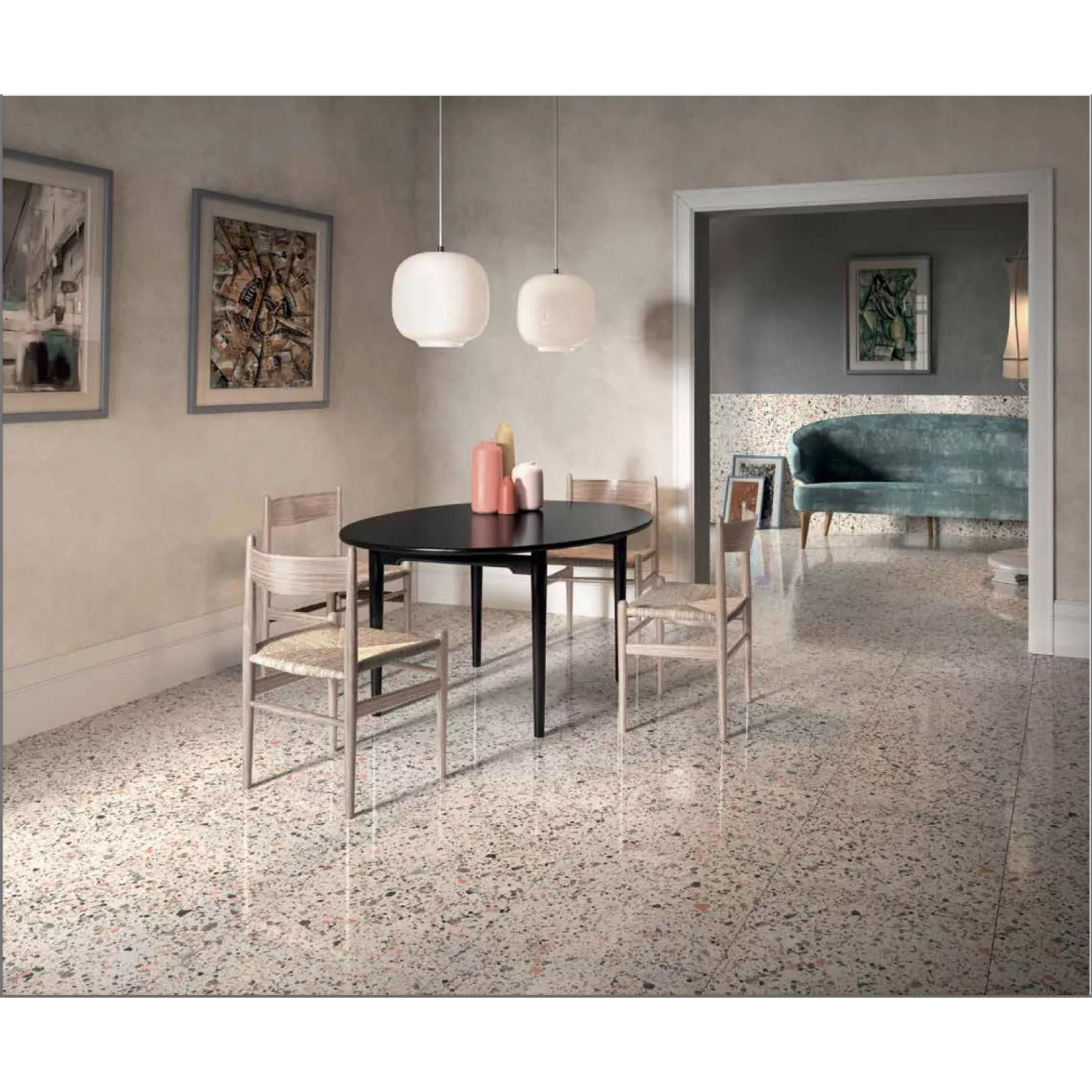 Carrelage grès cérame effet terrazzo Venice Villa Colors (4 formats, 5 couleurs,  3 finitions)
