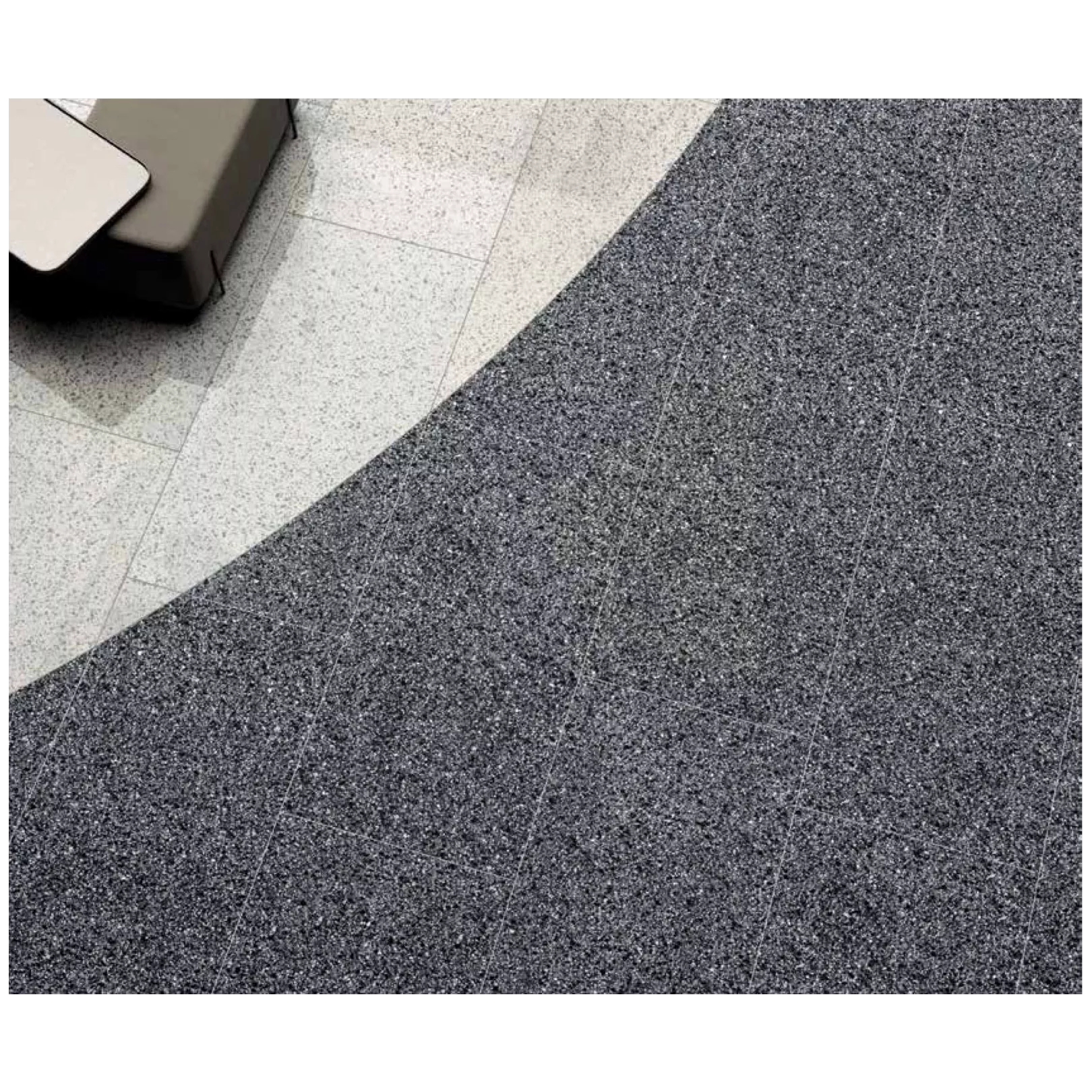 Carrelage grès cérame effet terrazzo Venice Rialto Graphite (8 couleurs, 4 formats, 3 finitions)