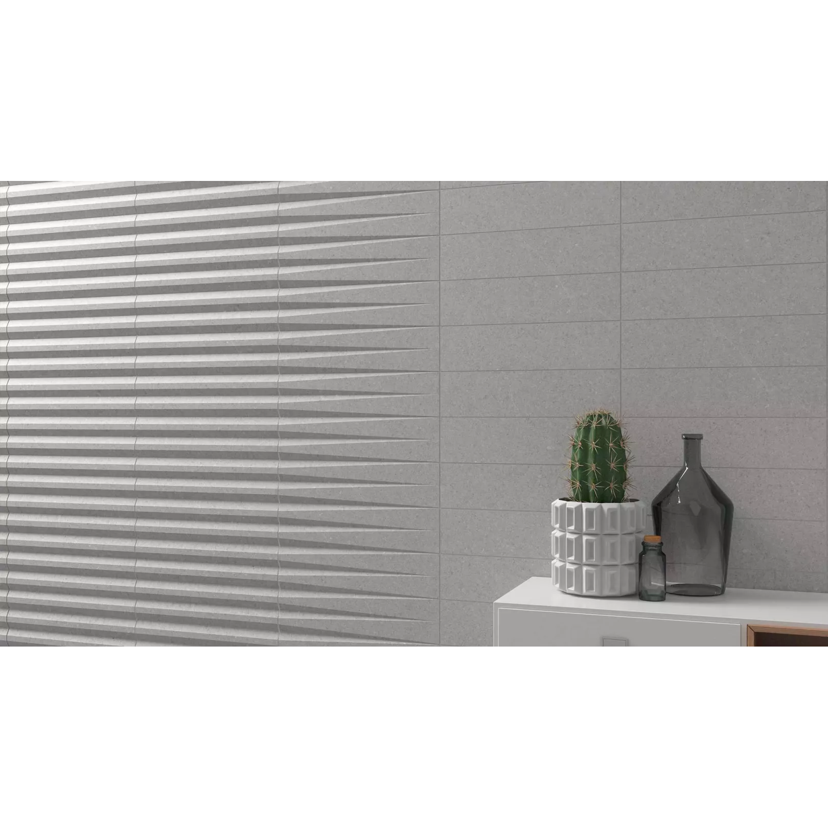 faience STRIPES Greige Stone moucheté 30x7,5cm Transition + Liso