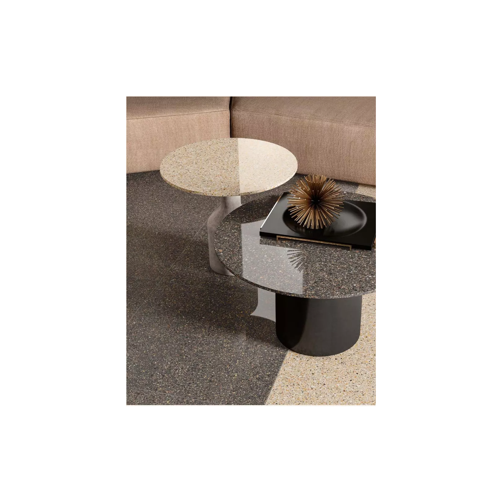 Carrelage grès cérame effet terrazzo Venice Rialto (8 couleurs, 4 formats, 3 finitions)