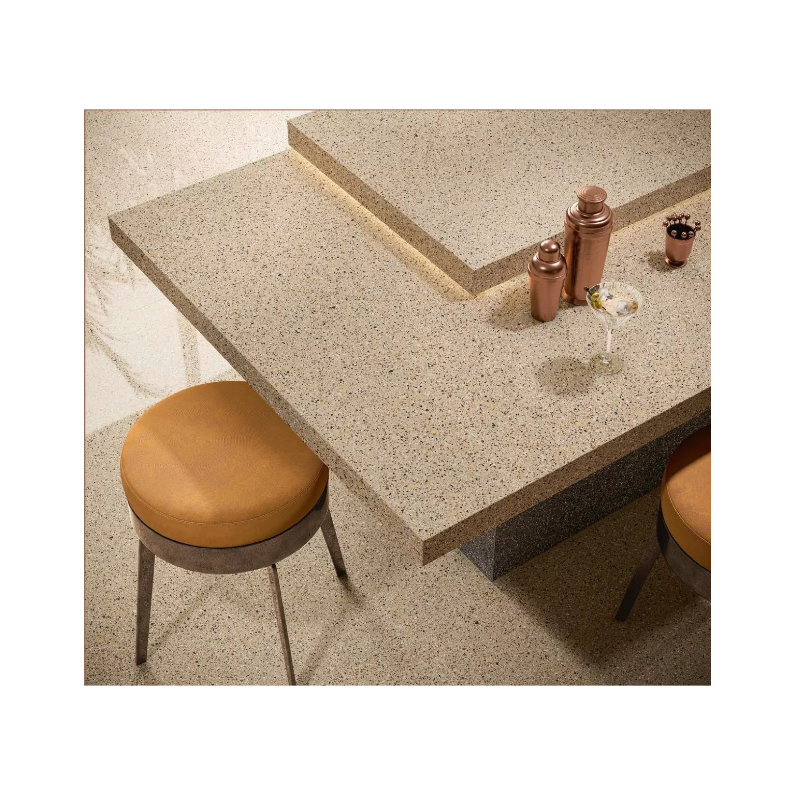 Carrelage grès cérame effet terrazzo Venice Rialto (8 couleurs, 4 formats, 3 finitions)
