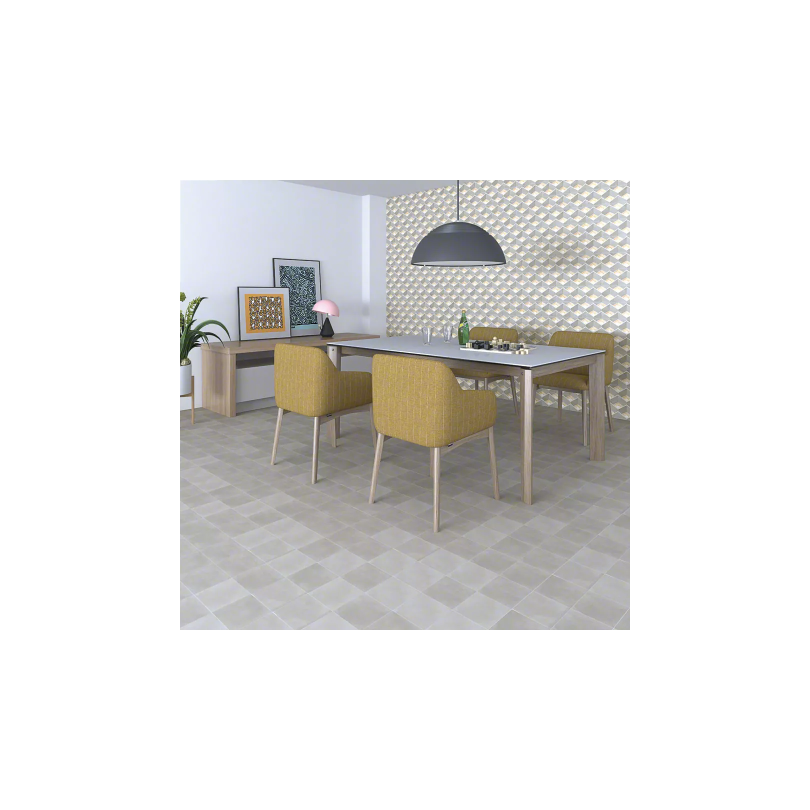 Carrelage grès cérame effet carreau ciment uni Sixties 15x15cm (8 couleurs)