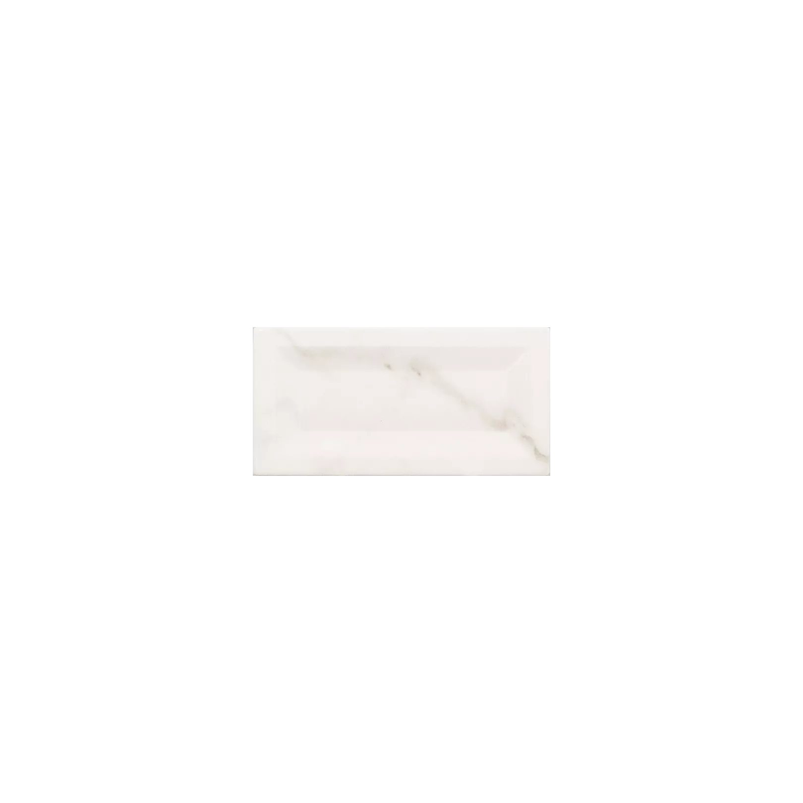 Carrelage mural faïence effet marbre blanc Carrara (2 formats + bullnose, 2 finitions)
