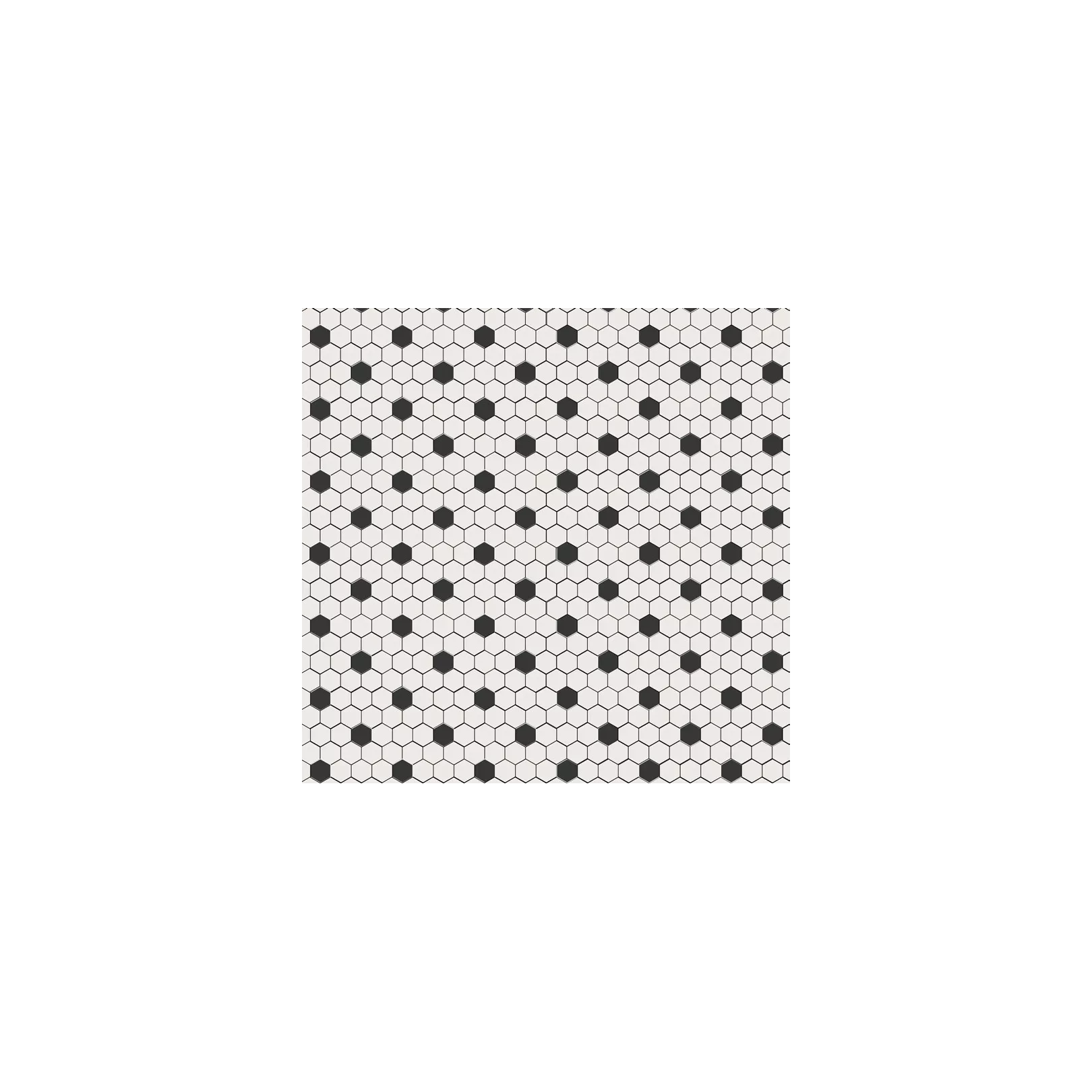 Mosaïque hexagone 2,6x2,2cm Art Factory motif Dots noir et blanc (2 finitions)