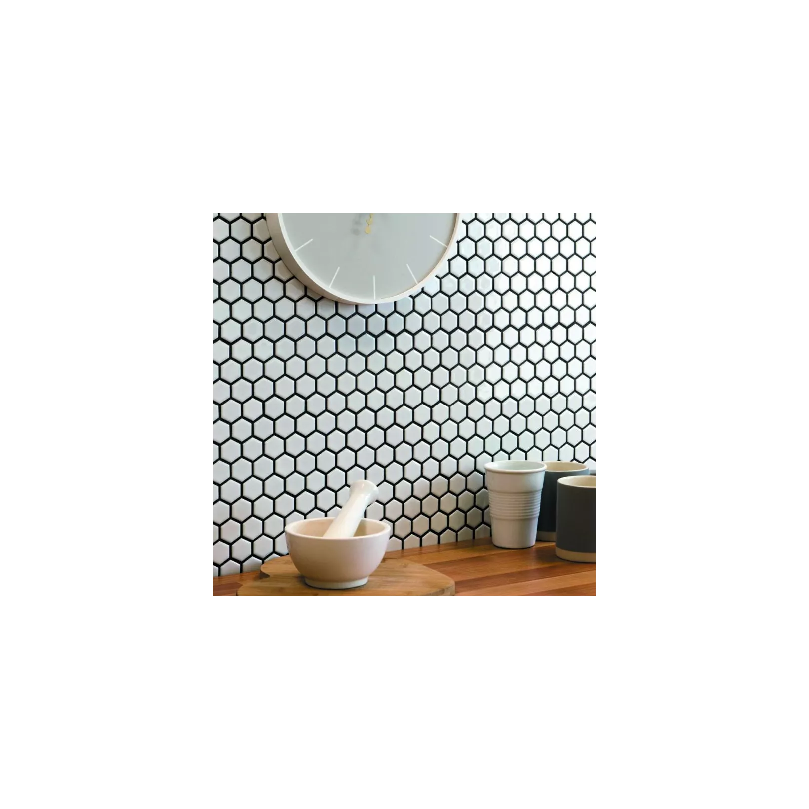 Porcelain stoneware mosaic BARCELONA hexagone 2,6x2,3cm