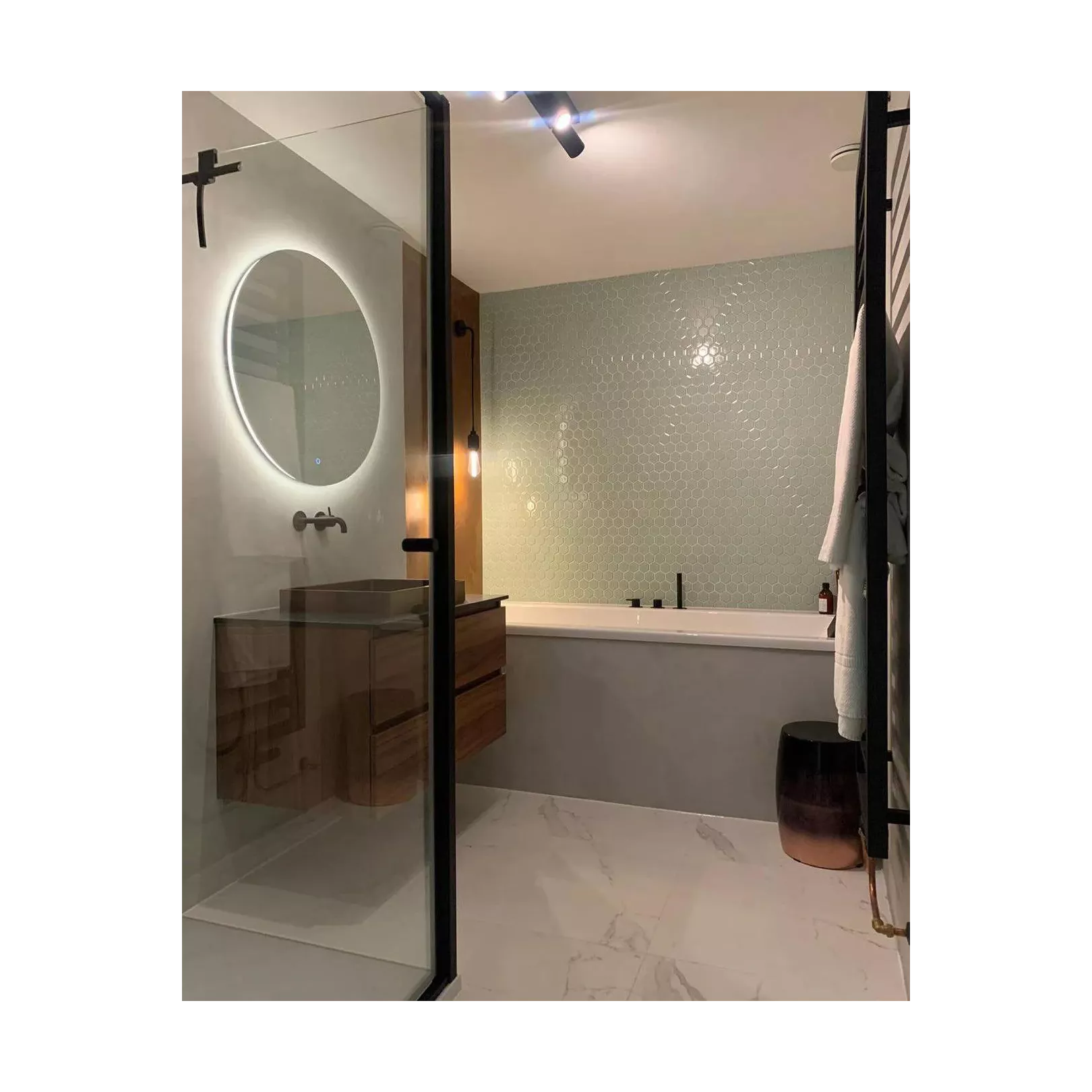 Porcelain stoneware mosaic BARCELONA hexagone 5.9x5.1cm
