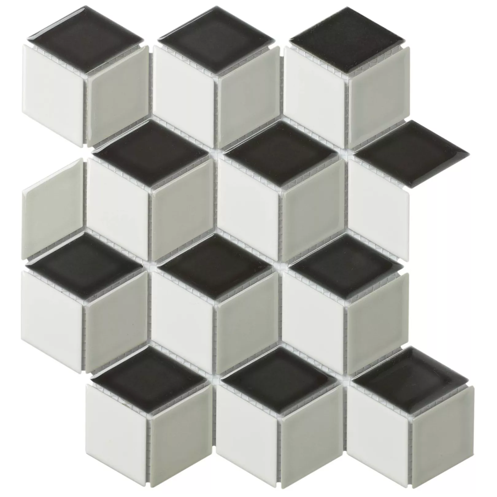 Porcelain stoneware mosaic PARIS 3D Cubic