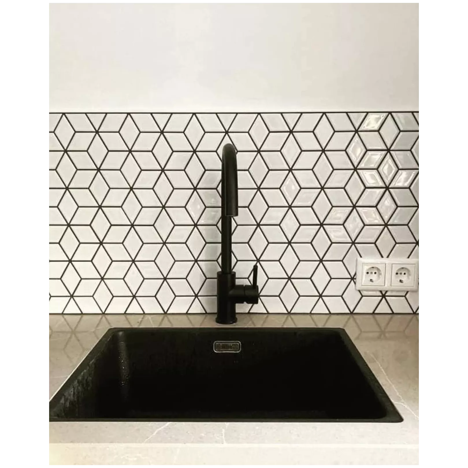 Porcelain stoneware mosaic PARIS 3D Cubic