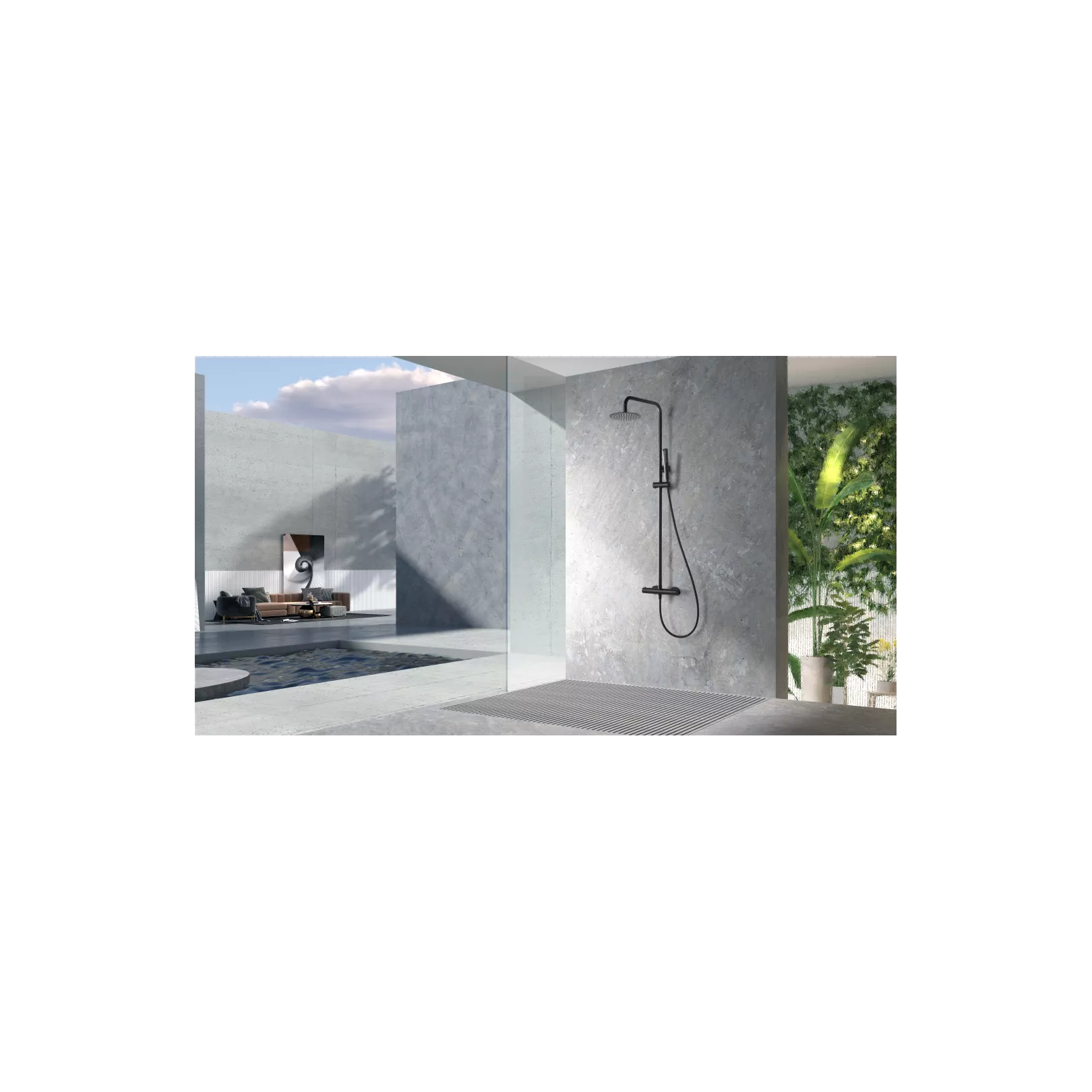 Colonne de douche externe PRECIEUSE Thermostatique