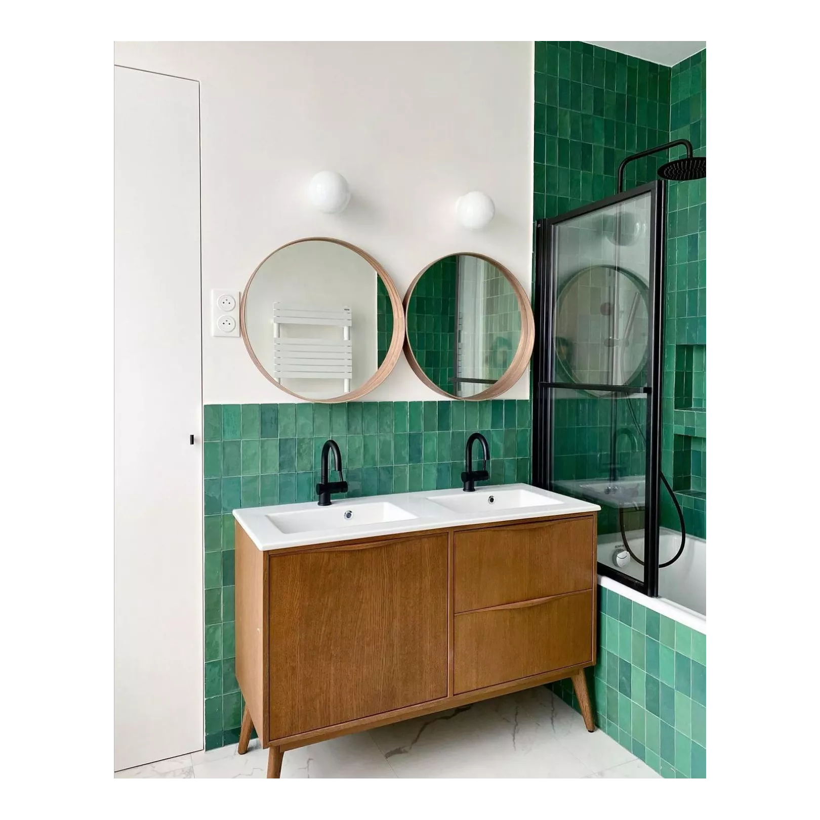 (mur) faïence FEZ Emerald 12,5x6,2cm gloss / Projet: Olivia de Revel