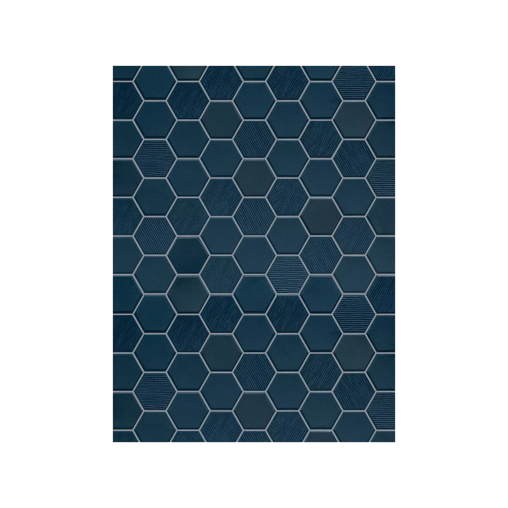 Carrelage grès cérame Hexa mosaïque 4,3x3,8cm sur trame 31,6x31,6cm (10 couleurs, mat ou décor) épaisseur 0,45cm