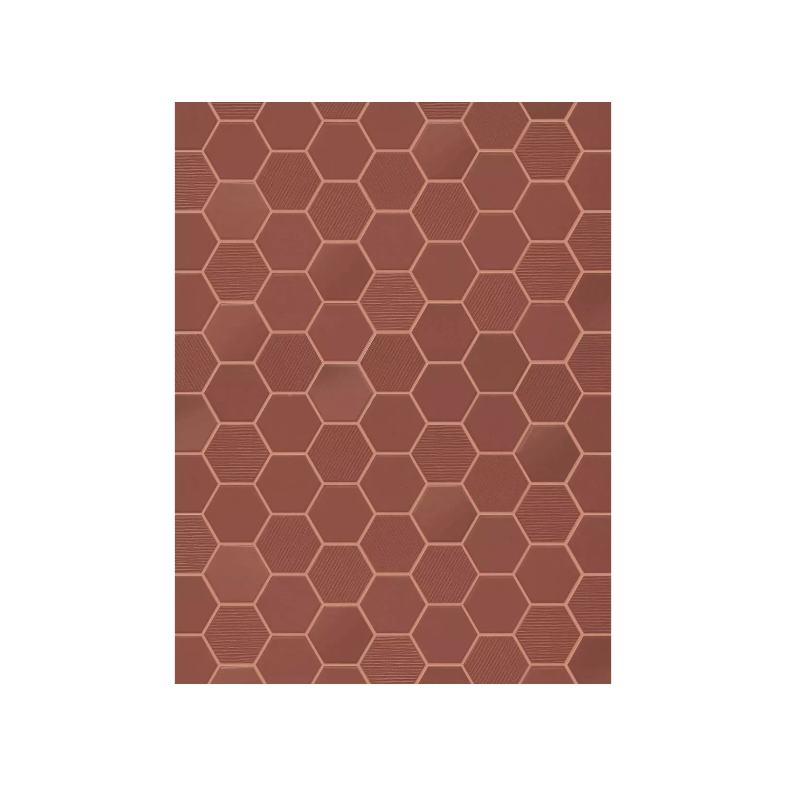 Carrelage grès cérame Hexa mosaïque 4,3x3,8cm sur trame 31,6x31,6cm (10 couleurs, mat ou décor) épaisseur 0,45cm