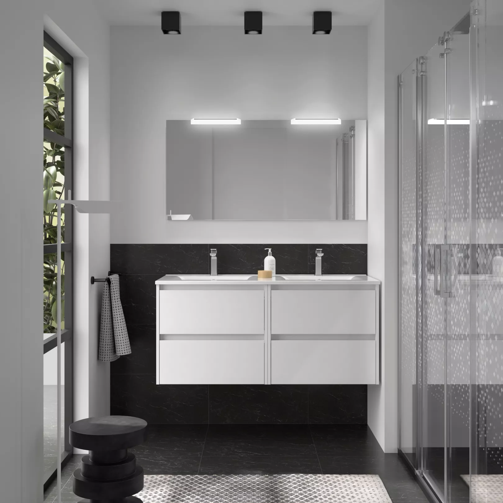Meuble bain suspendu SPLASH 2 tiroirs / 4 tiroirs