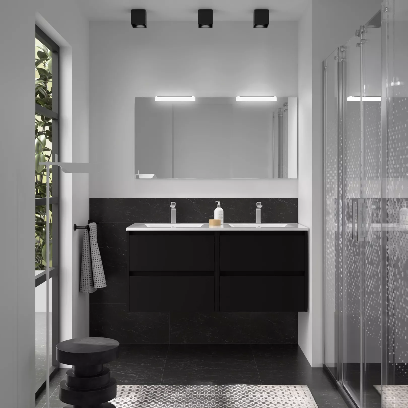Meuble bain suspendu SPLASH 2 tiroirs / 4 tiroirs