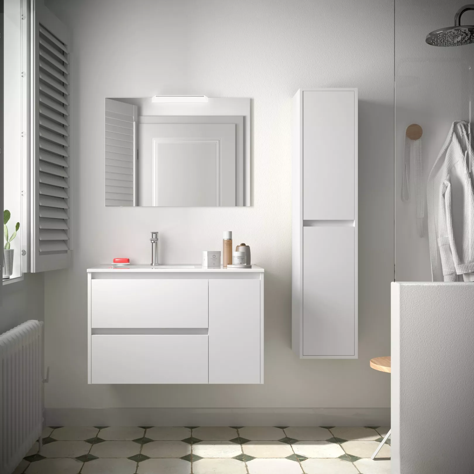 Meuble bain suspendu SPLASH 2 tiroirs et coquette