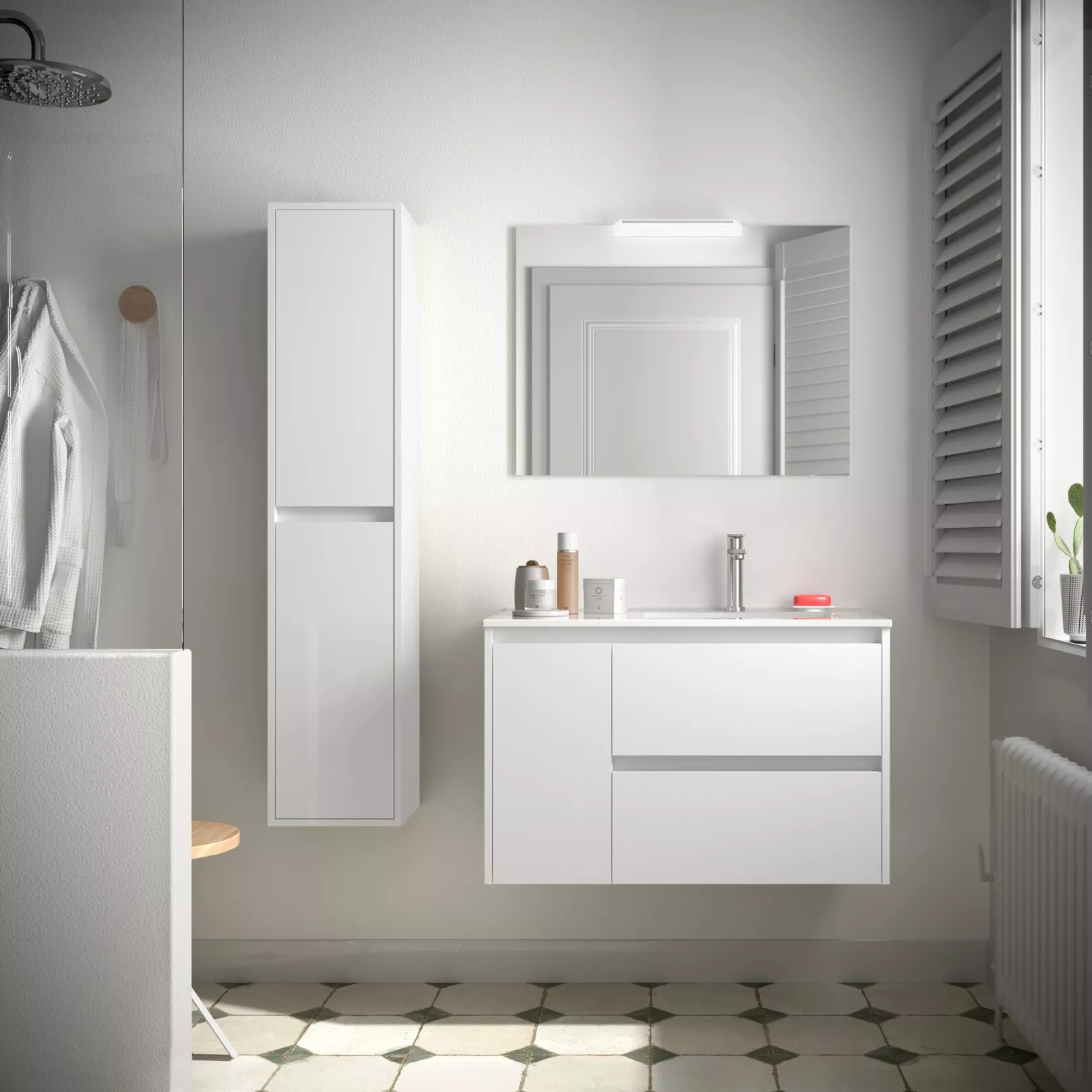 Meuble bain suspendu SPLASH 2 tiroirs et coquette
