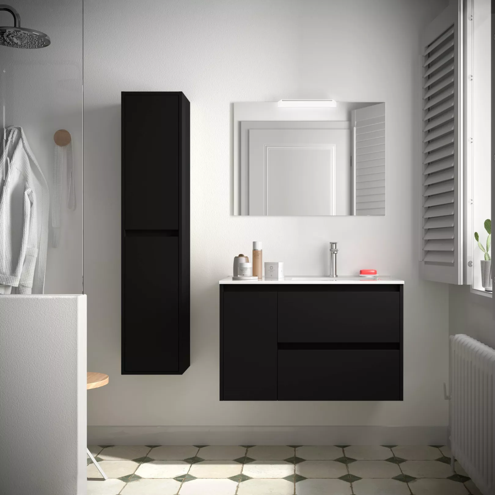 Meuble bain suspendu SPLASH 2 tiroirs et coquette