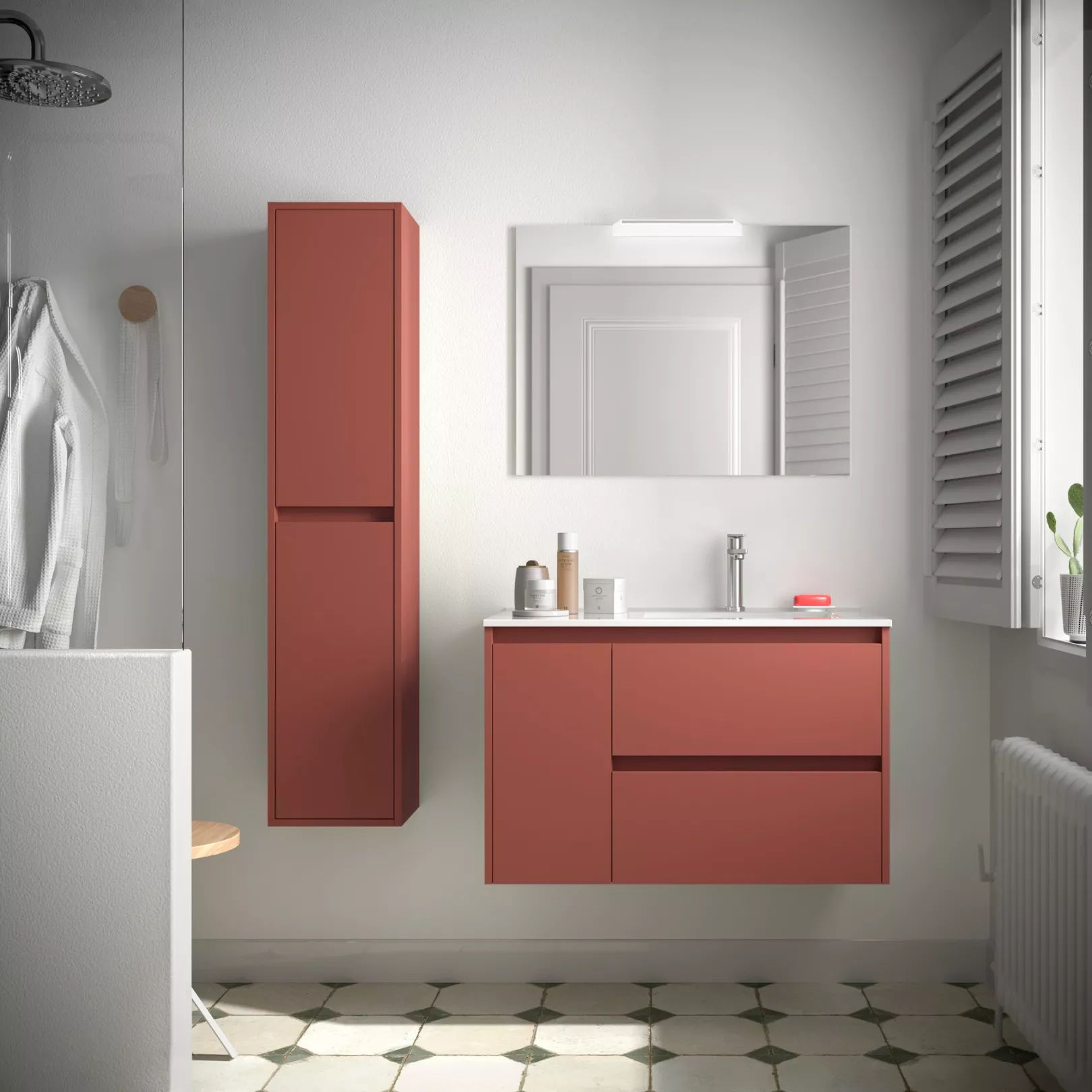 Meuble bain suspendu SPLASH 2 tiroirs et coquette