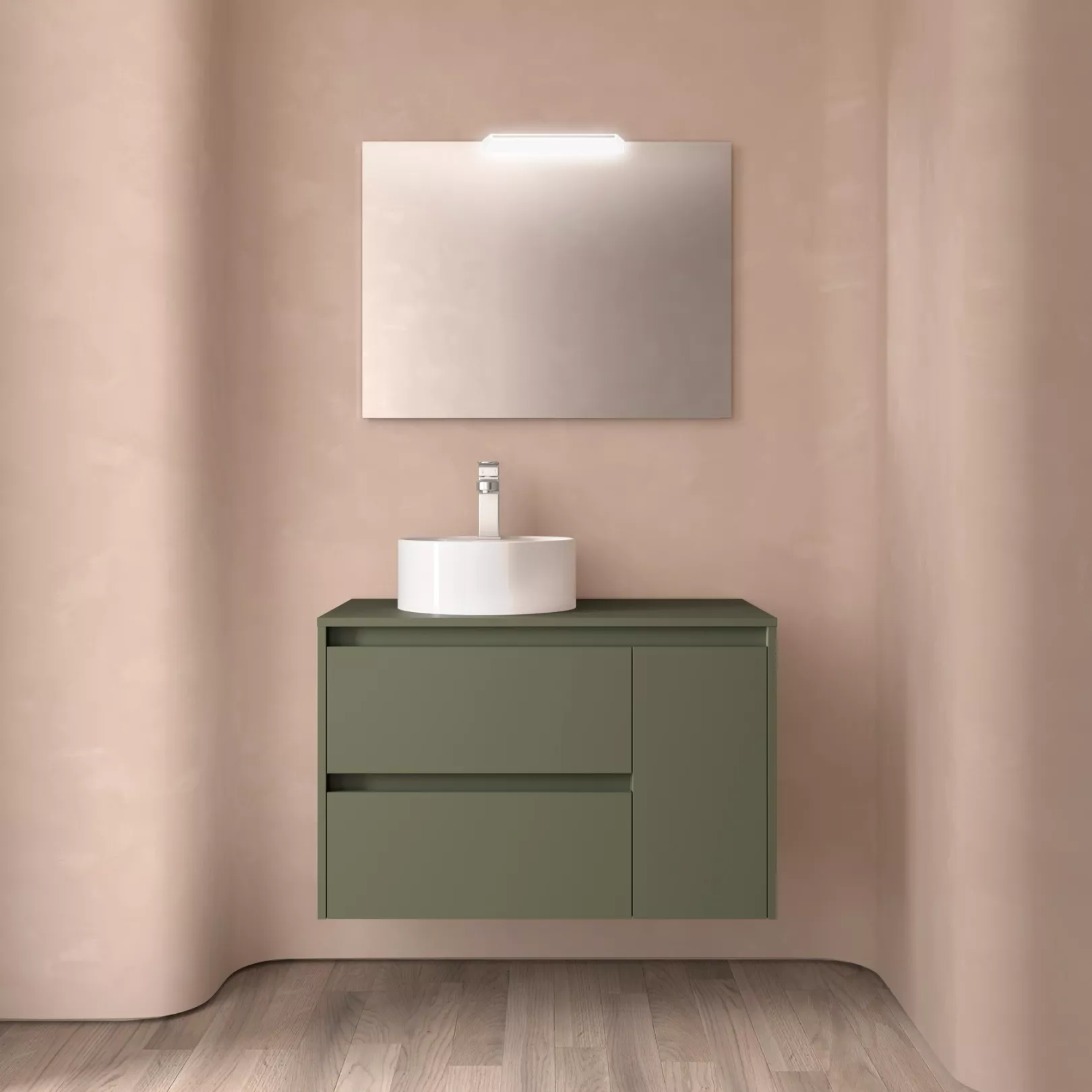 Meuble bain suspendu SPLASH 2 tiroirs et coquette