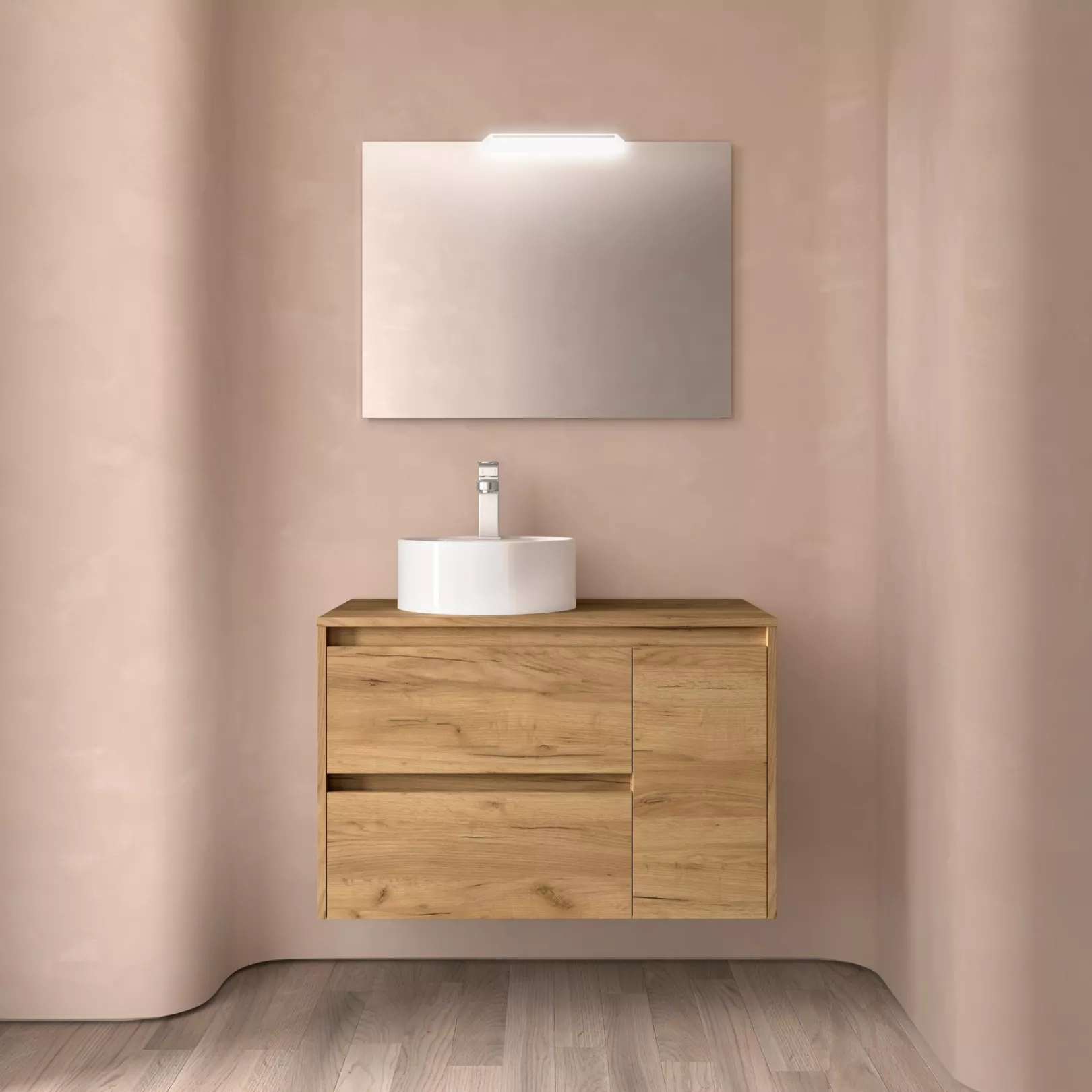 Meuble bain suspendu SPLASH 2 tiroirs et coquette