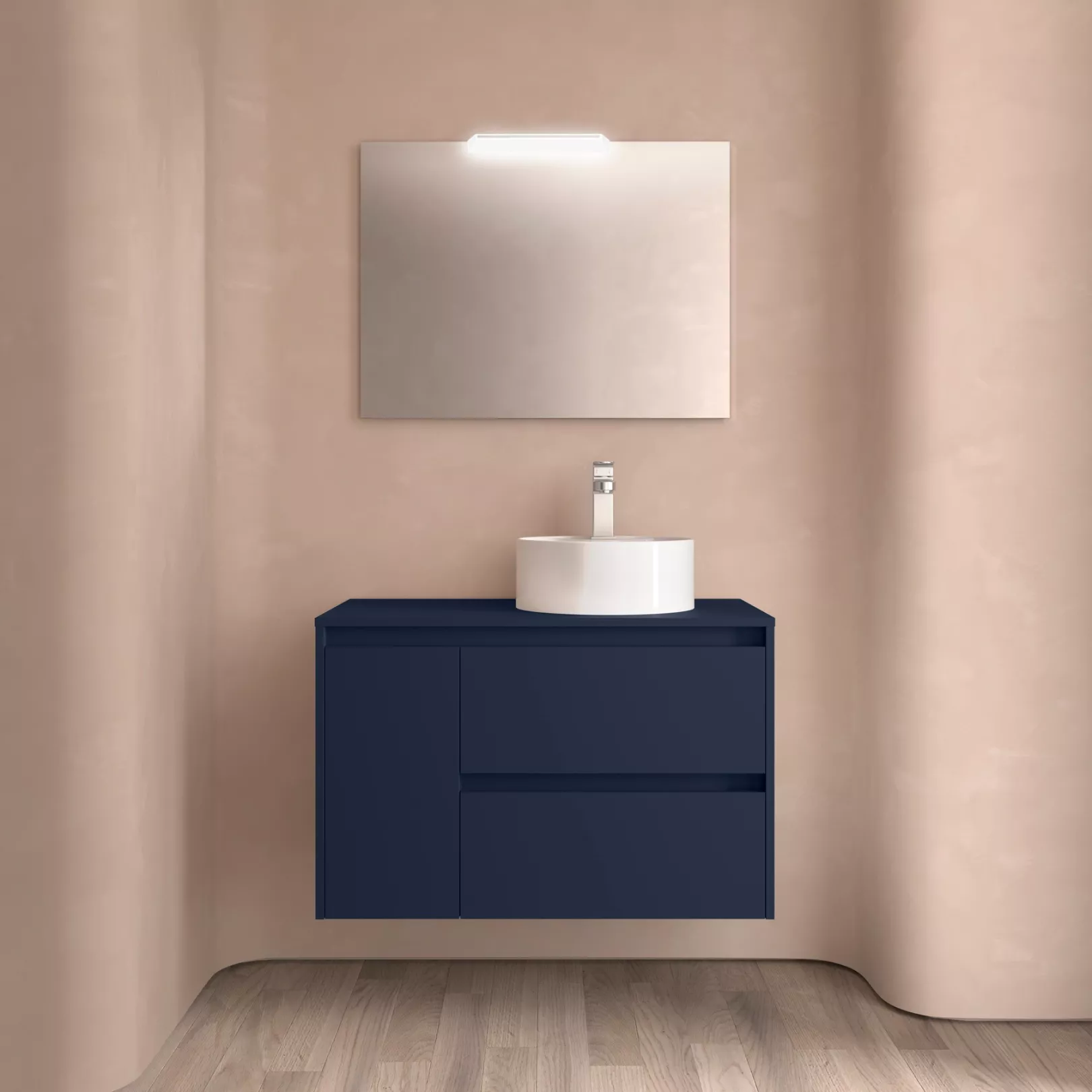Meuble bain suspendu SPLASH 2 tiroirs et coquette