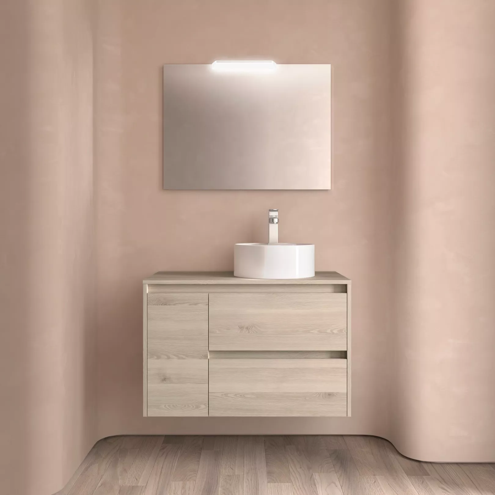 Meuble bain suspendu SPLASH 2 tiroirs et coquette