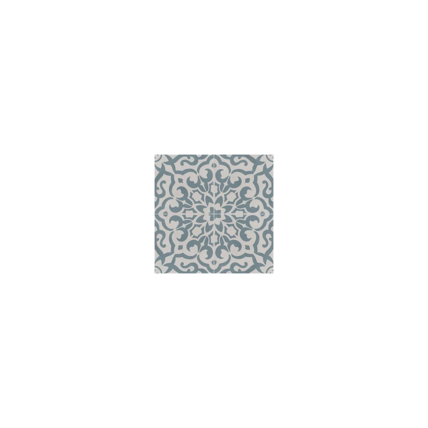 Carreau de ciment coloré motif 4 carreaux bleu et gris BREHAT 07.39