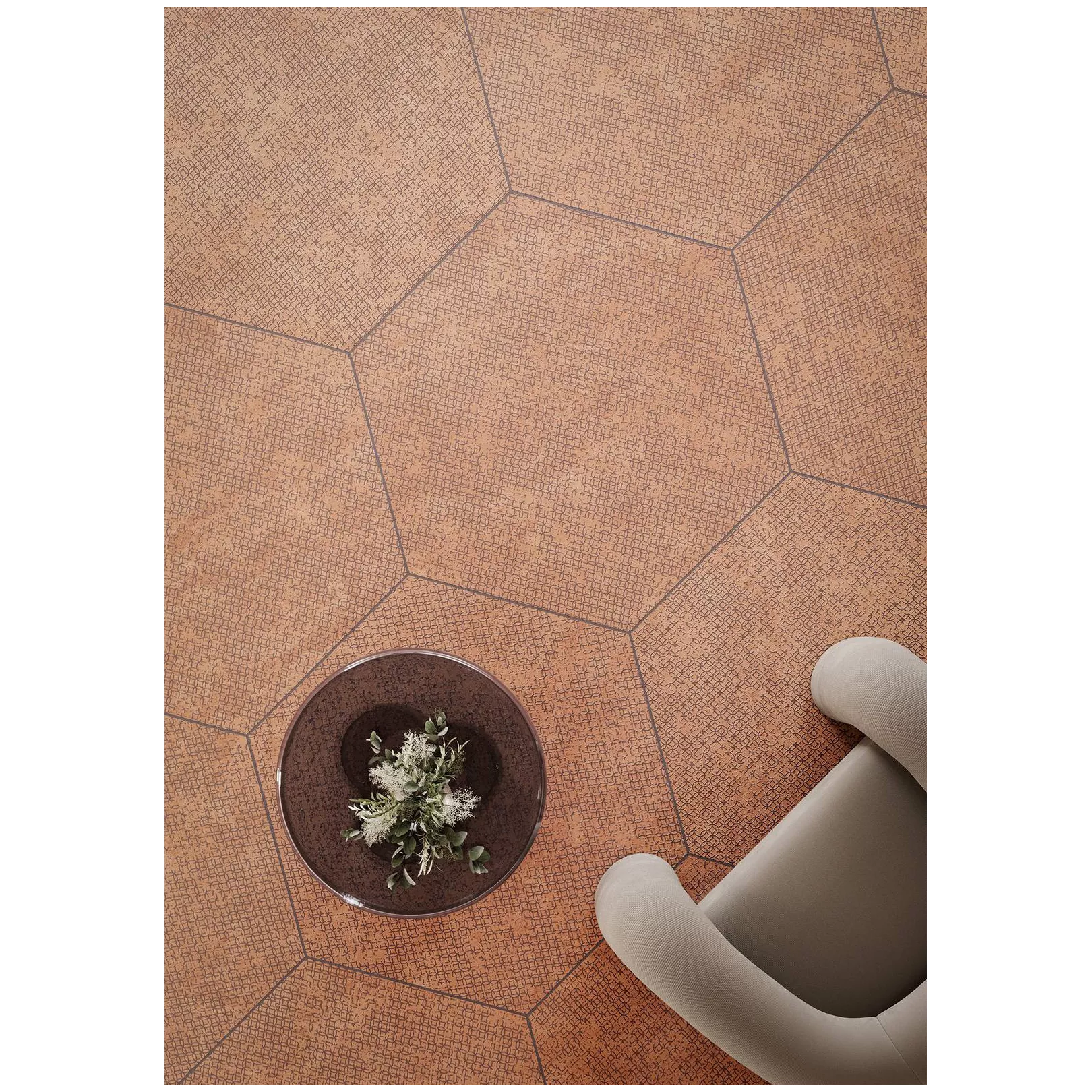 grès cérame MEDITERRANEAN Cocoa & Plum Giga Hexagon