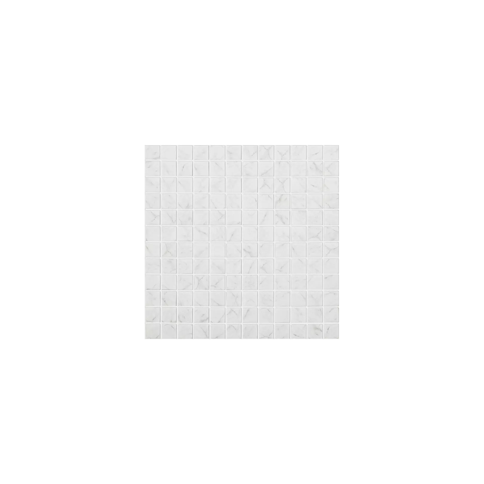 Mosaïque 2,5x2,5cm Carrara Grey mat sur trame nylon 31,7x31,7cm