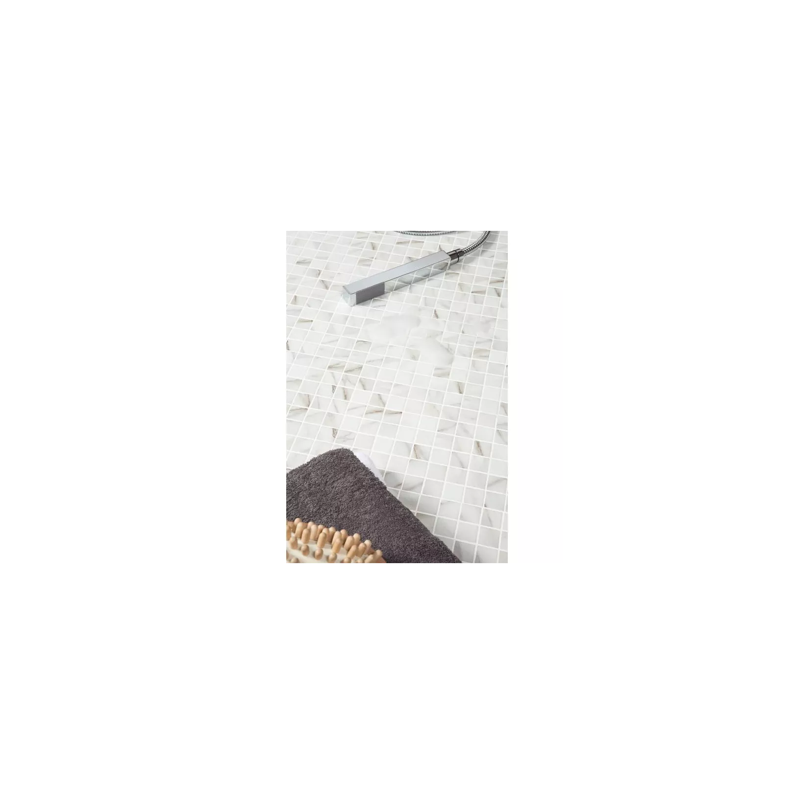 Mosaïque de pâte de verre effet marbre carré 2,5x2,5cm