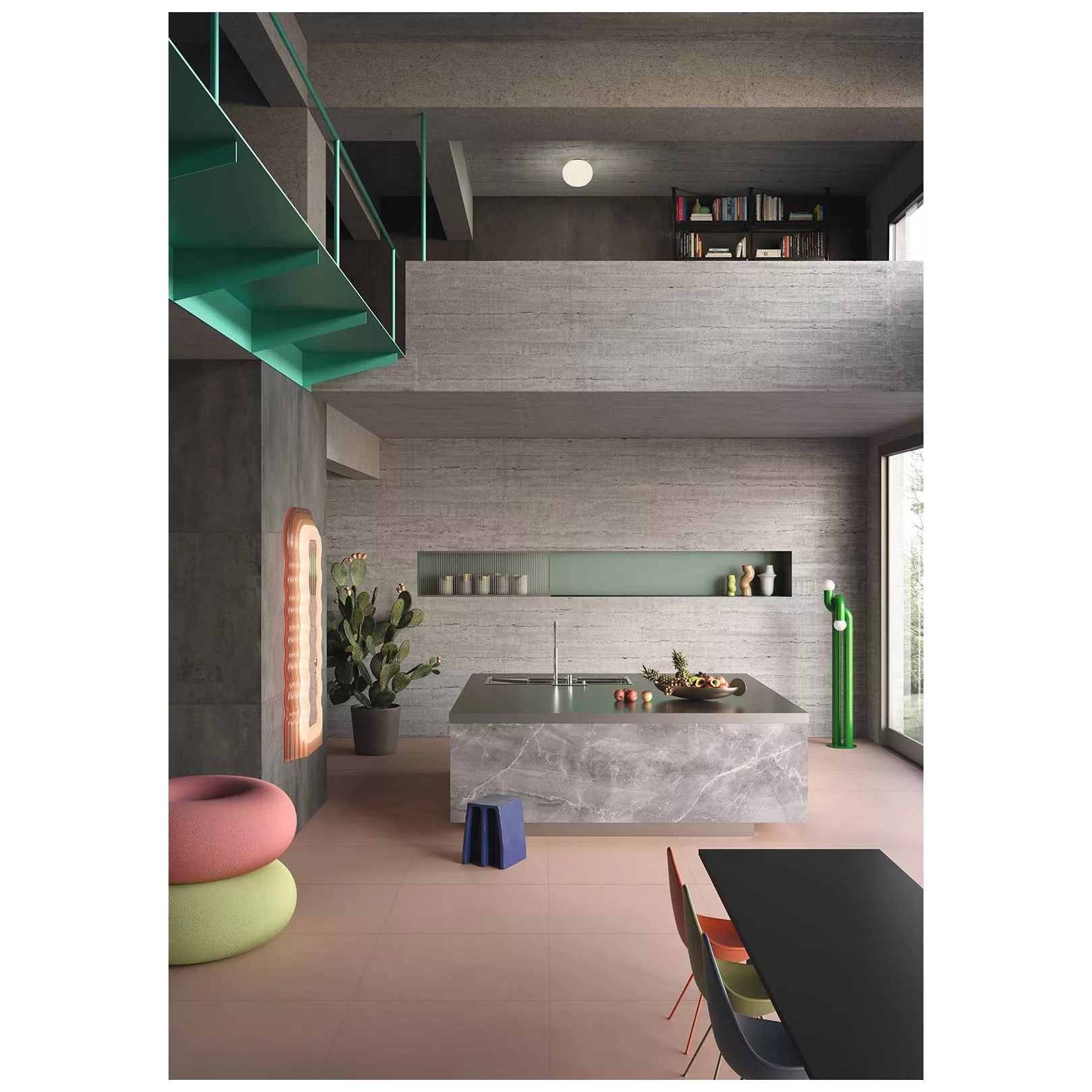 Carrelage grès cérame effet béton CONCRETO
