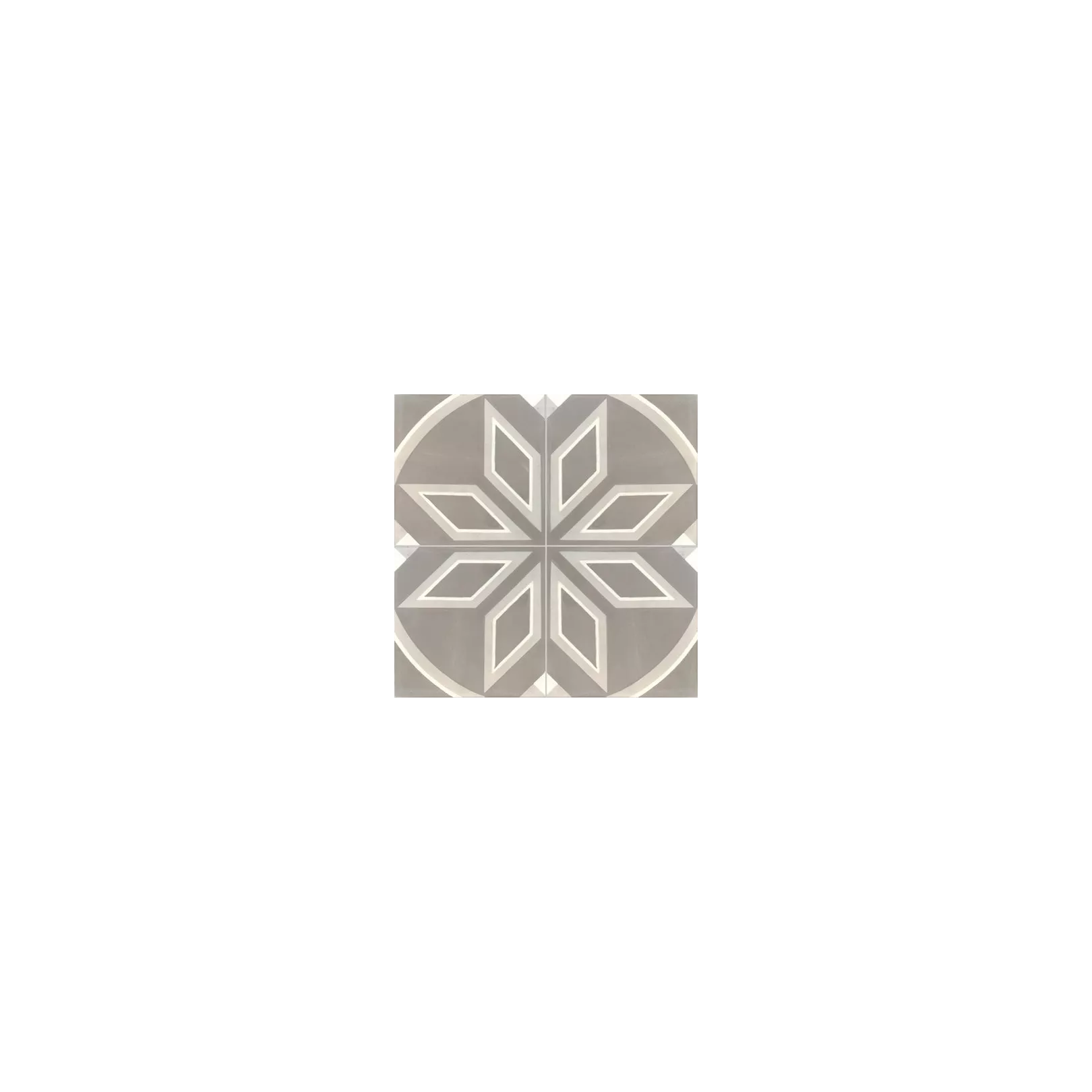 Carreau de ciment coloré motif 4 carreaux gris, beige et banc COMPTOIR 27.07.10