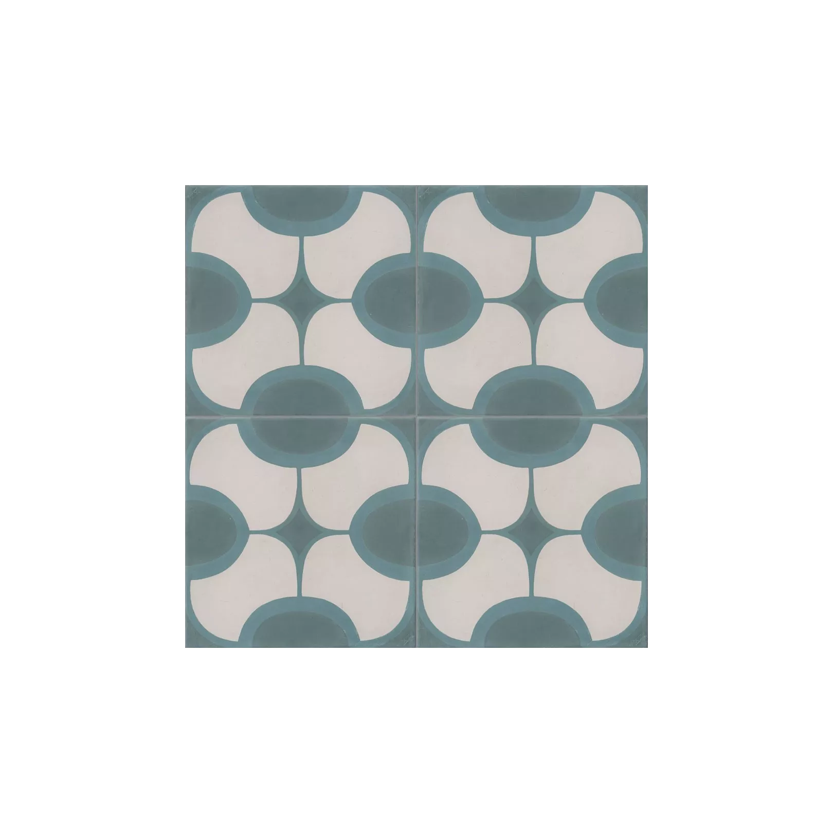 Carreau de ciment coloré motif 4 carreaux vert, bleu et blanc JOHN 07.40.39